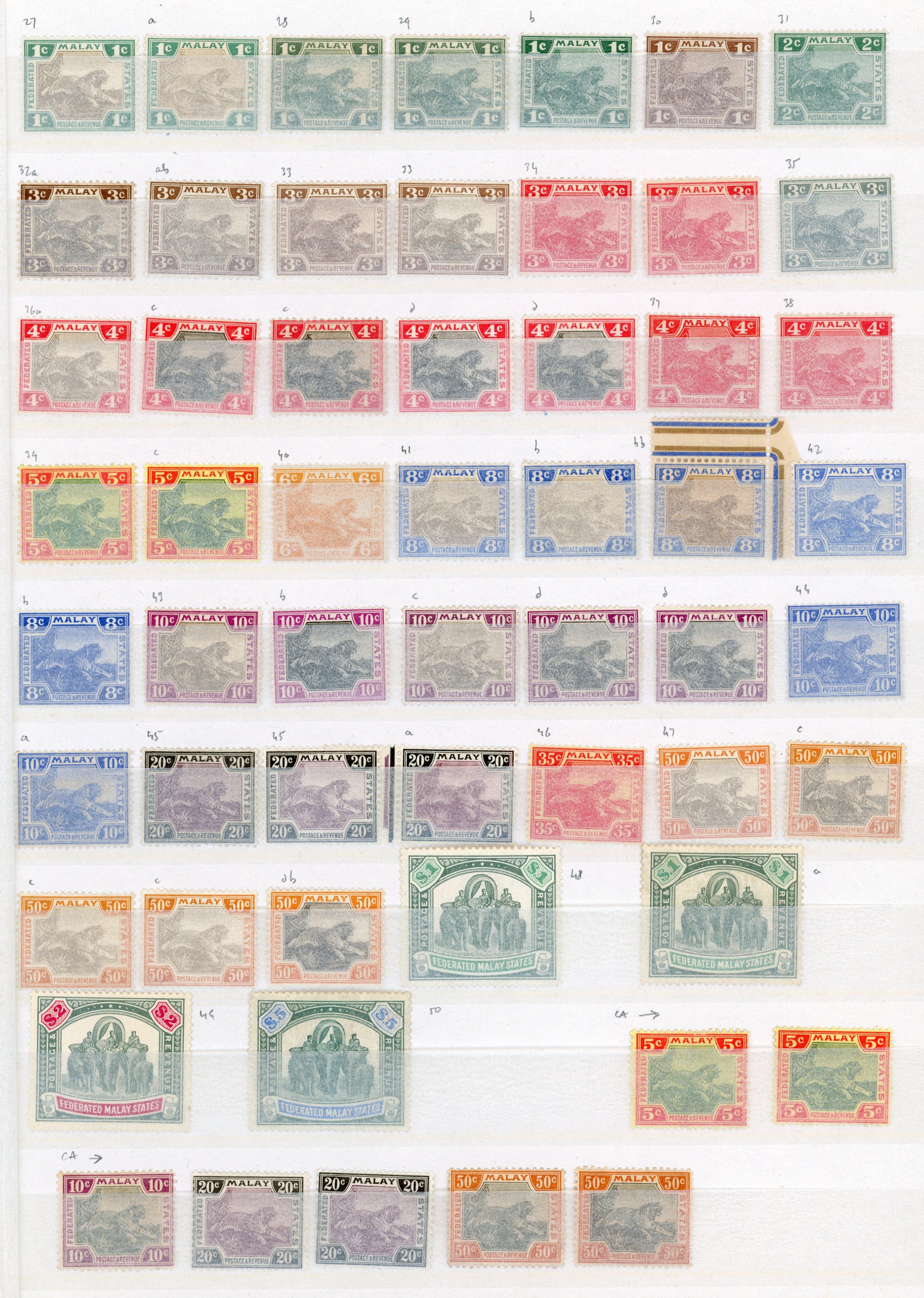 Federated Malay States 1900-34 collection mint