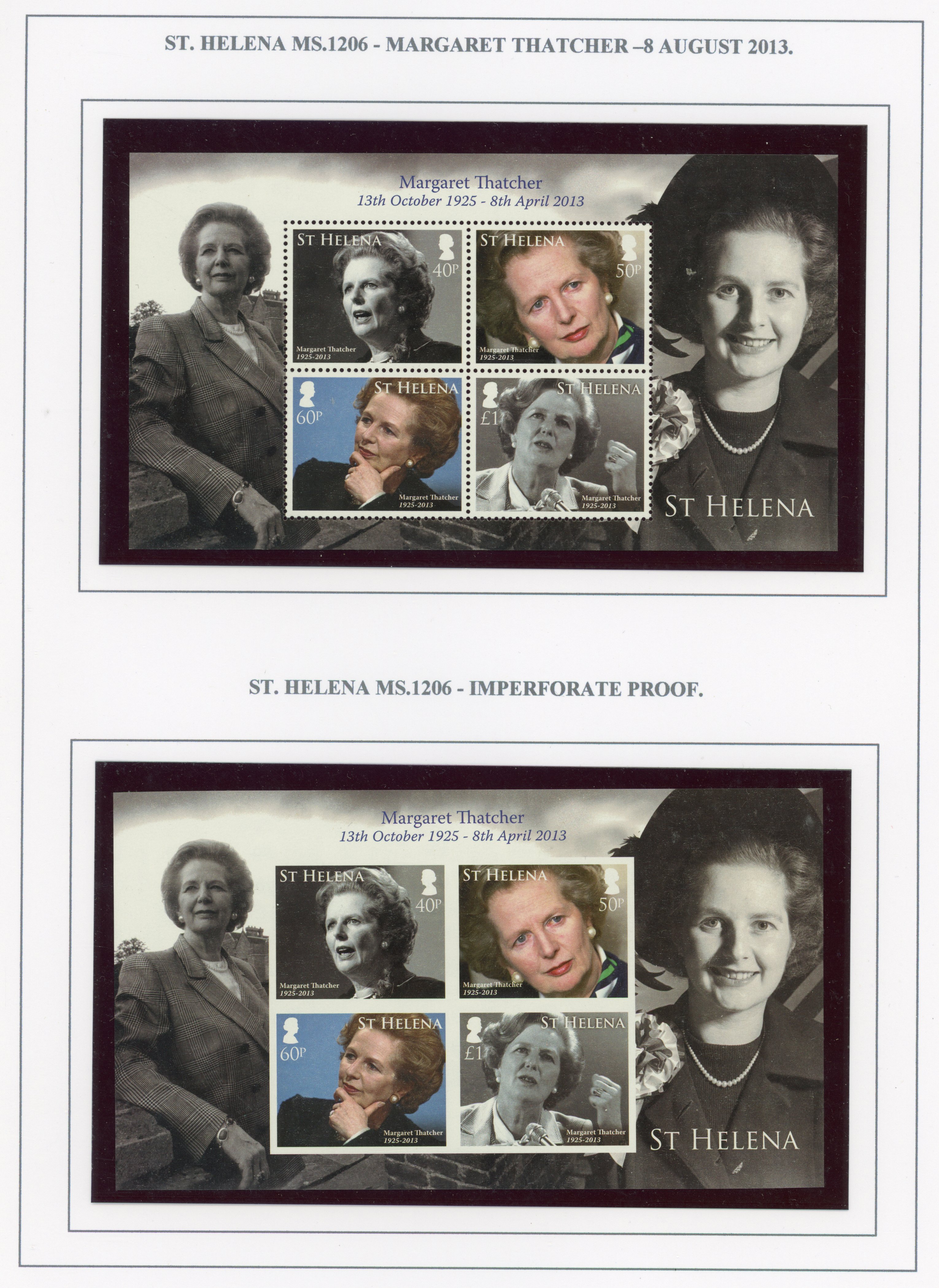 St Helena SG MS1206 imperforate proof