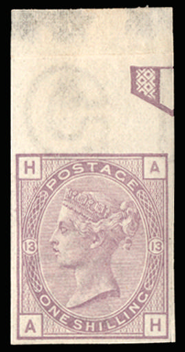 GB 1882 SG 163 1s Plate 13 imprimatur