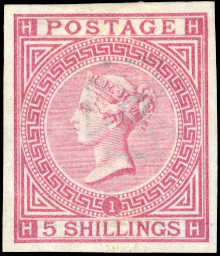 GB SG 126 1867 5s rose imprimatur