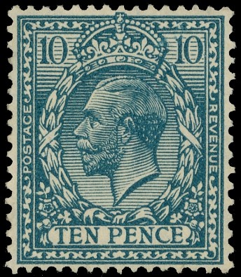 1924-26 10d turquoise-blue, variety WATERMARK INVERTED