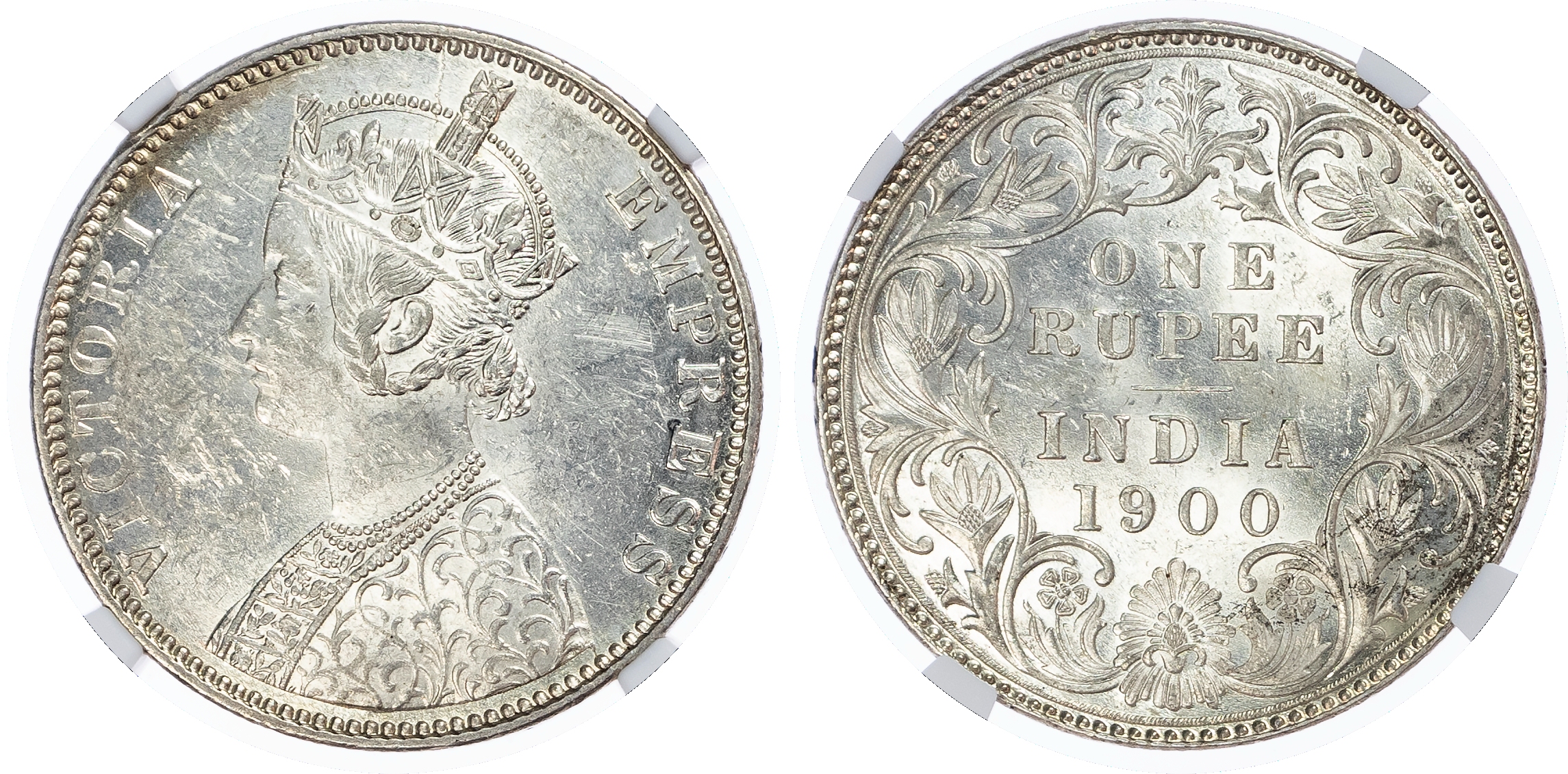 India, British Colonial. Victoria AR Rupee. 1900(B). 