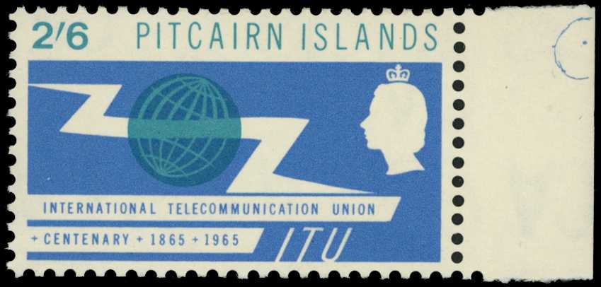1965 2s6d I.T.U. Centenary watermark...