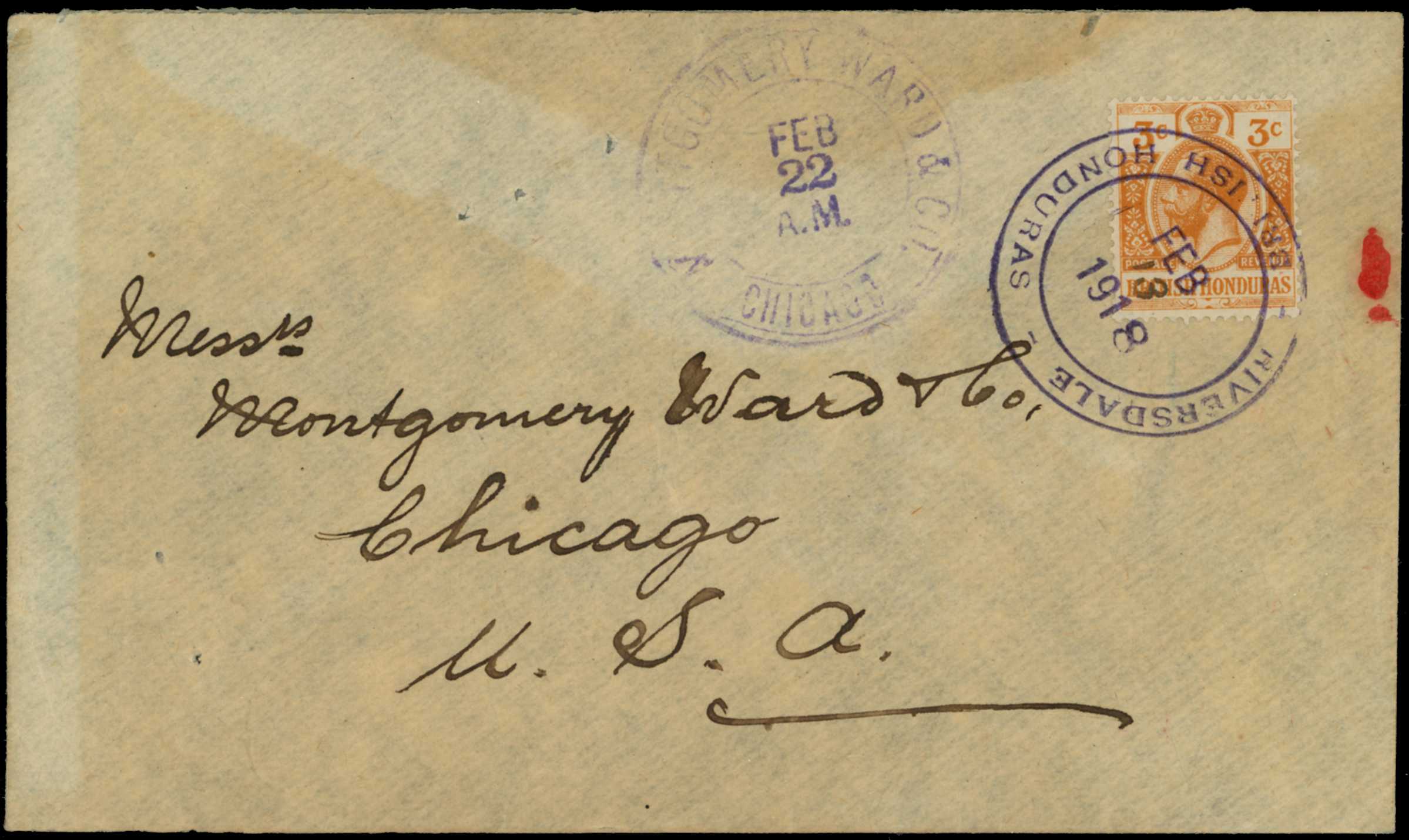POSTAL HISTORY: 1918 very fine full...