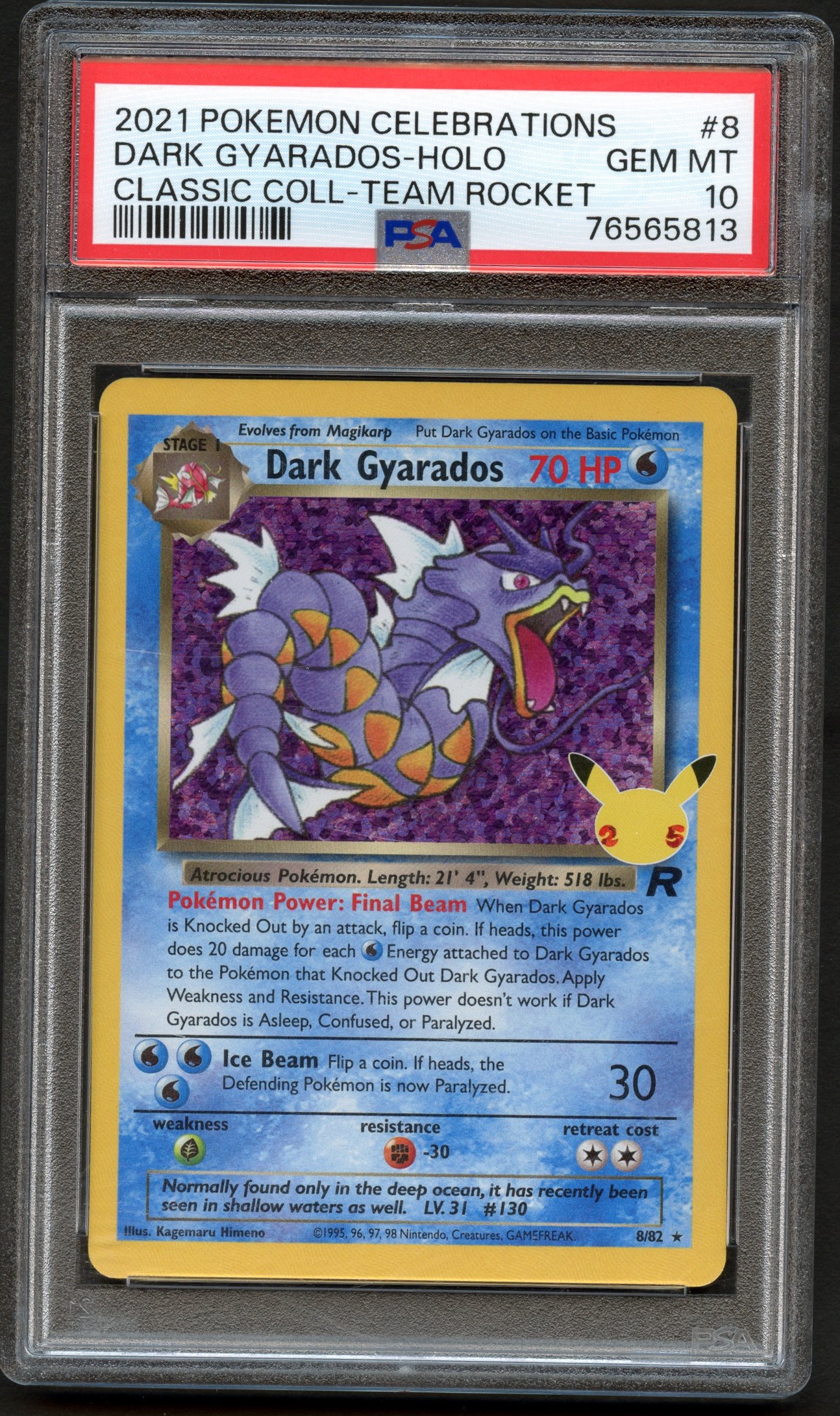 PSA 10 Dark Gyarados - Classic Collection Celebrations - 2021