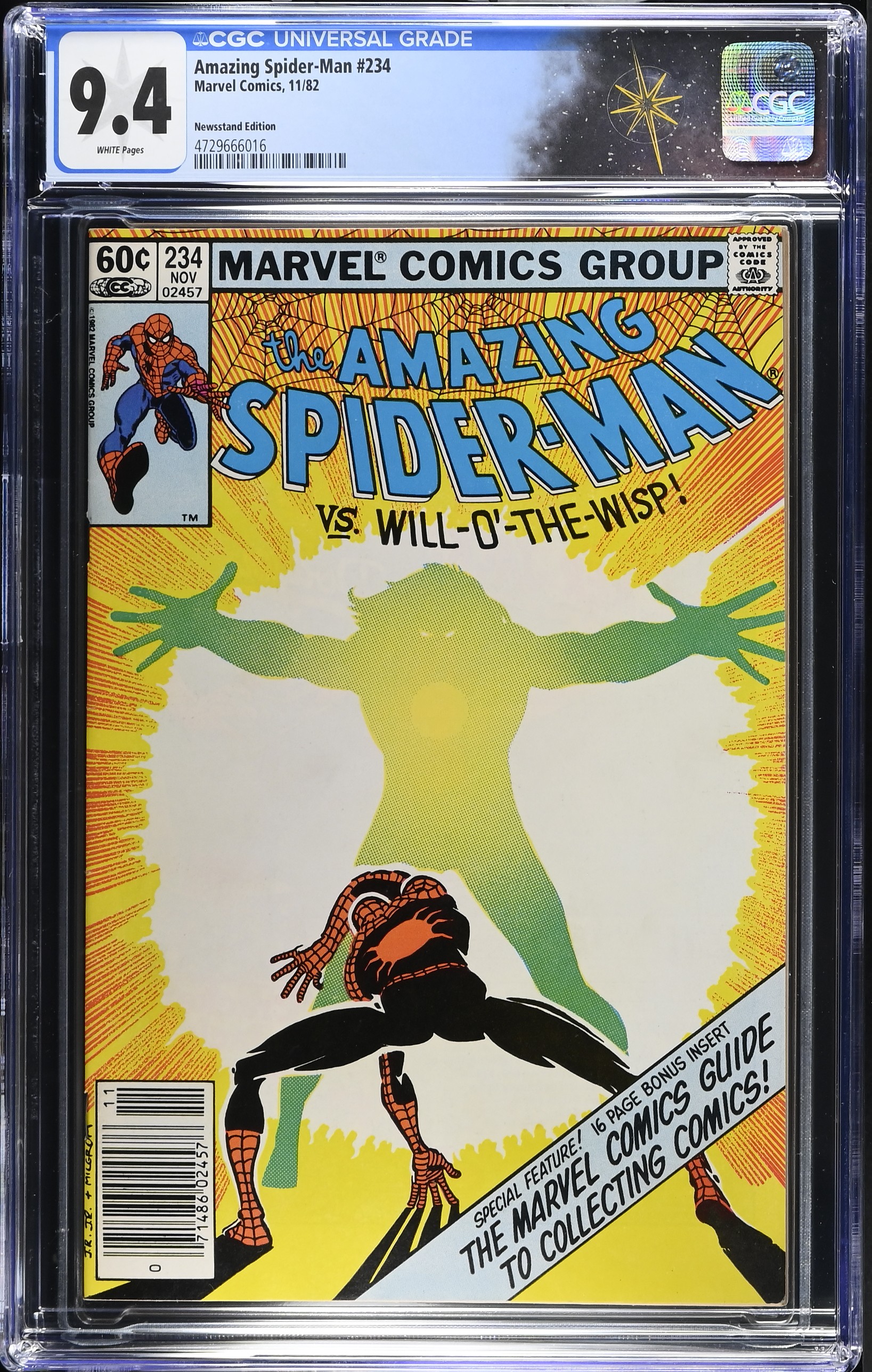 Amazing Spider-Man #234 CGC 9.4 Newsstand Edition (Marvel Comics, 1982) White Pages