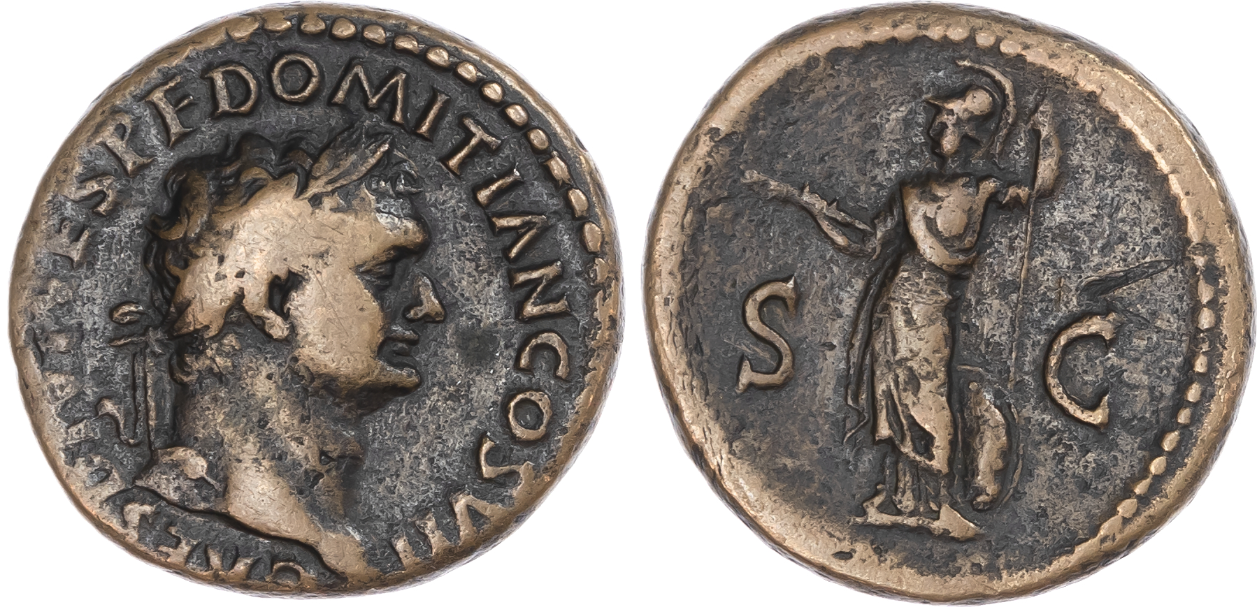 Domitian (AD 69-81), struck as Caesar under Titus, AE As, Rome, AD 80-81, 10.88g. 