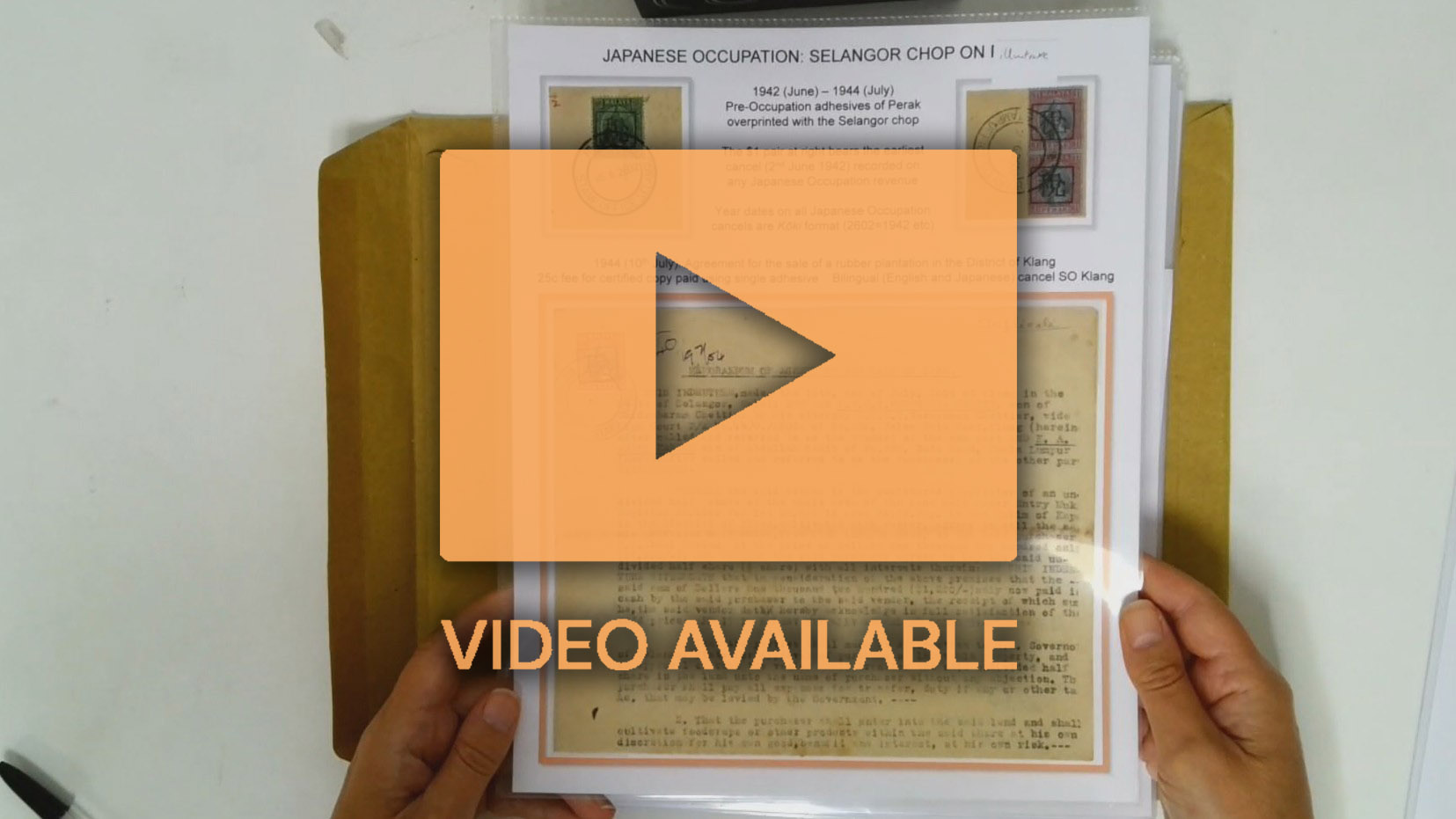 Jap Occ Revenue Selangor 1942-5 chop collection
