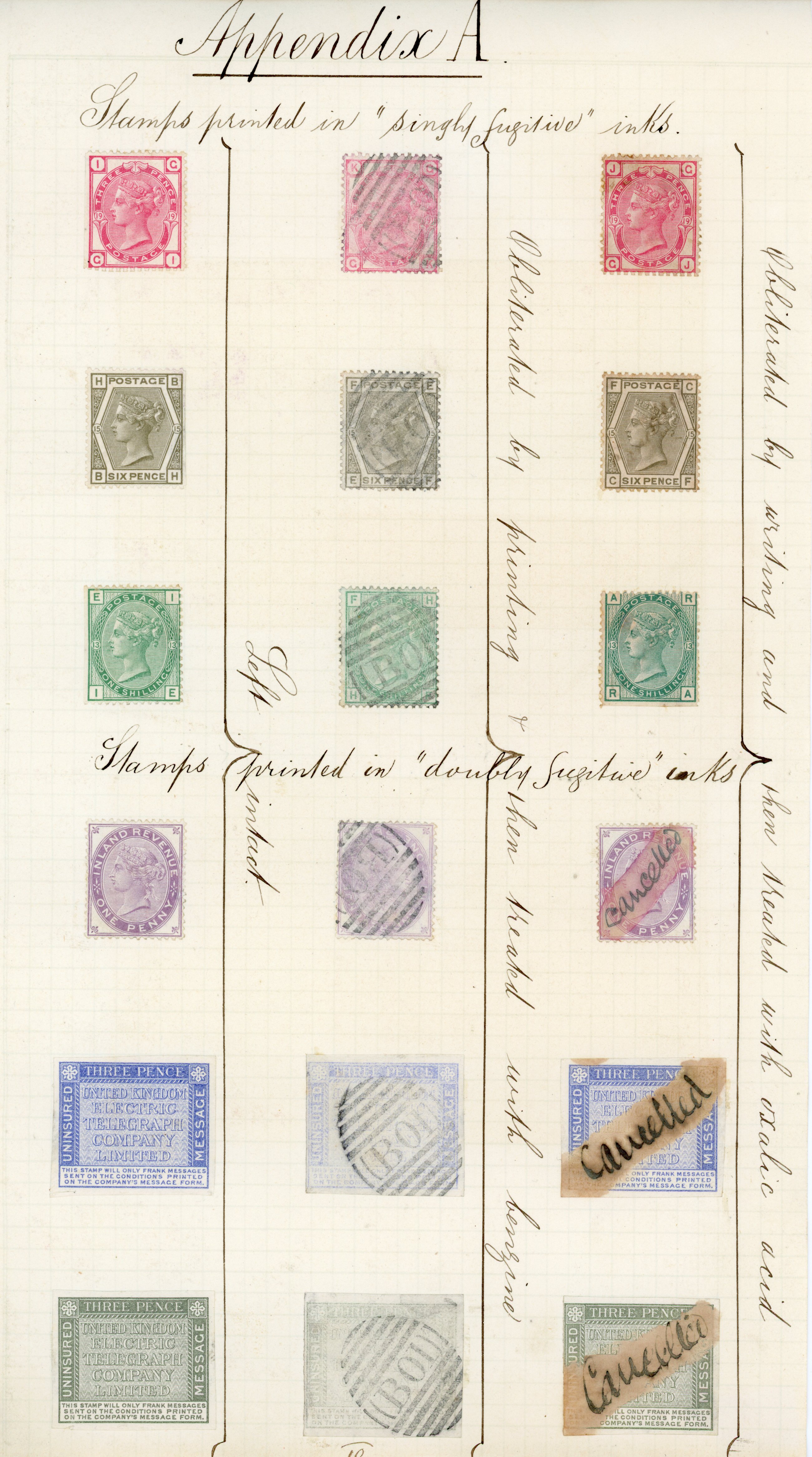 C.1878 DLR Fugitive ink "Appendix" sheet