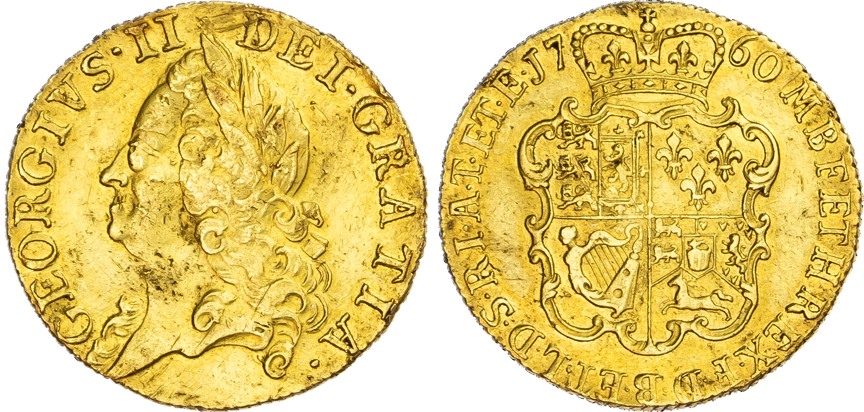 George II (1760‑1820), 'Old Head' Guinea, 1760, old laureate head left