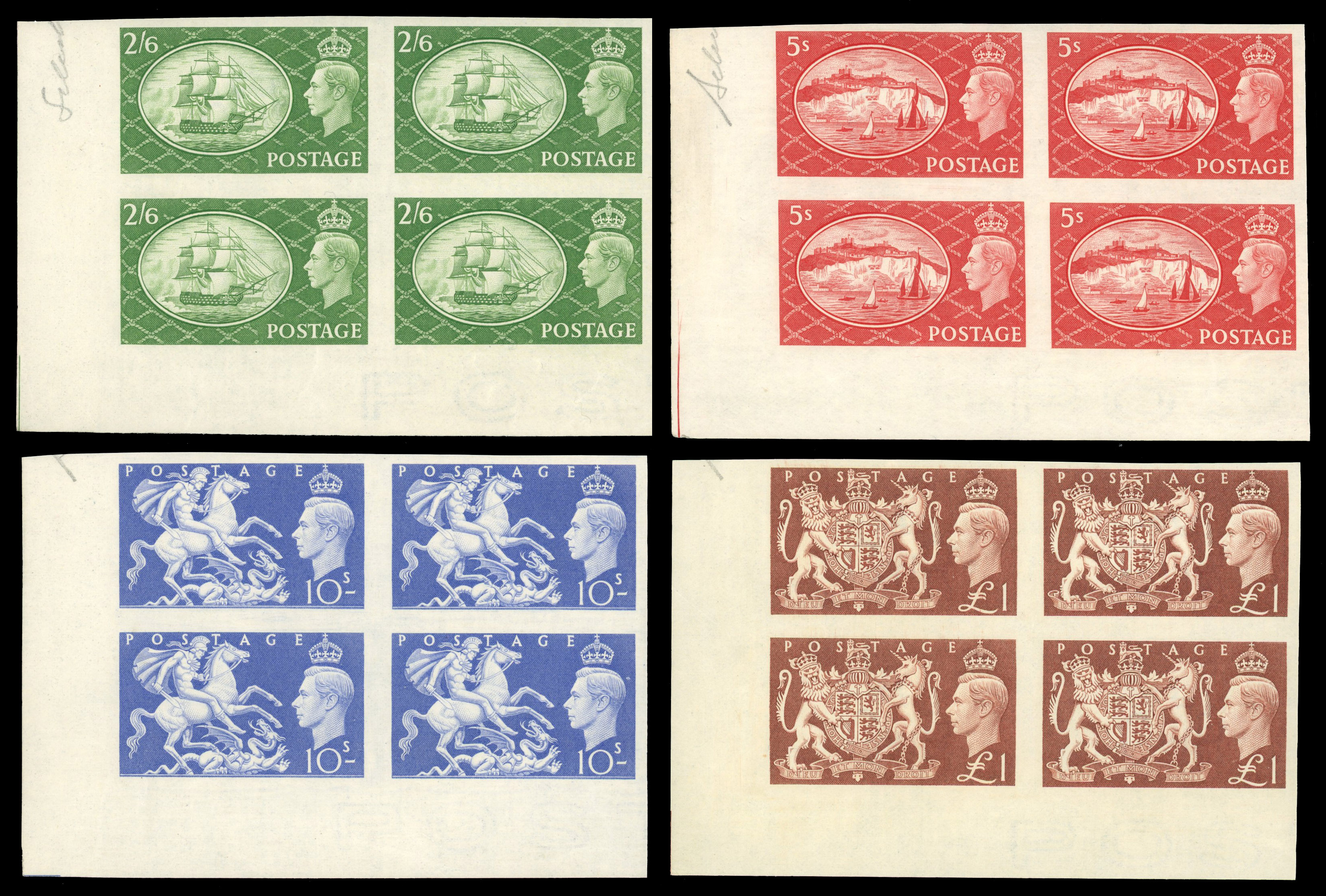SG 509-512 1951 Festival High values Imprimatur blocks