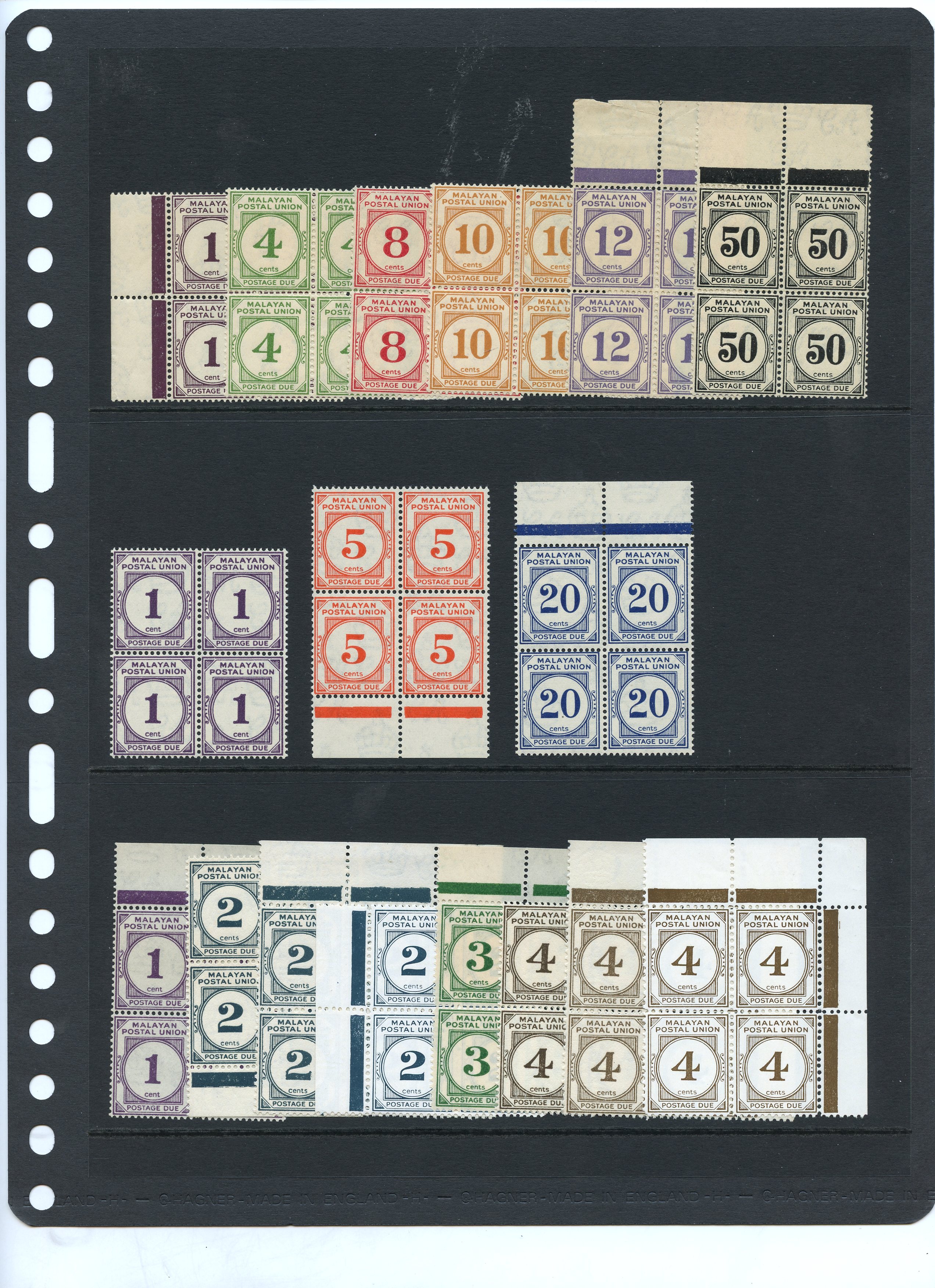 MPU Postage Dues blocks collection...