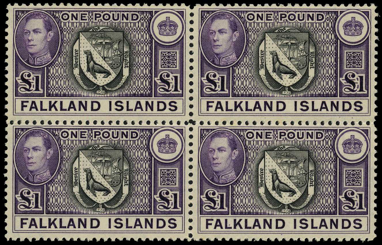 1938 printing of the £1 black and dull...