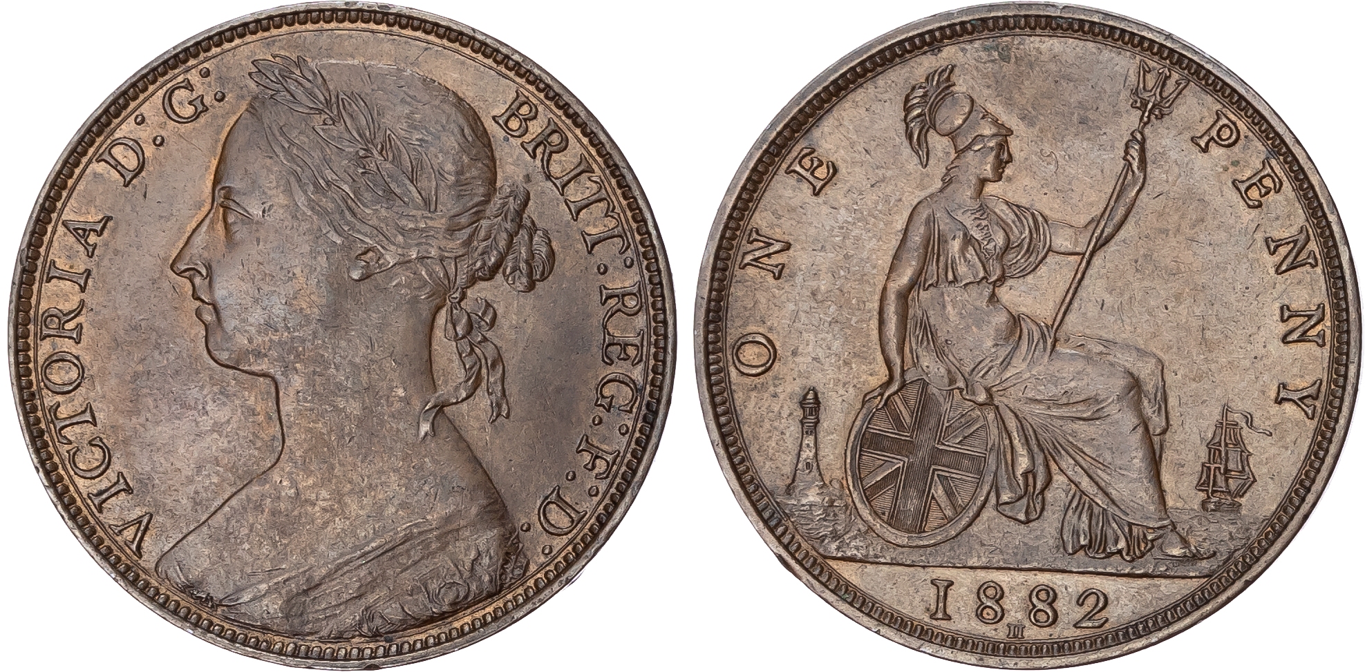 Victoria (1837-1901), Bronze Penny, 1882 H
