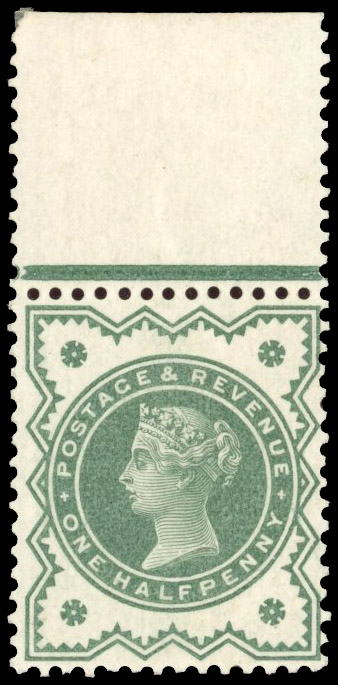 GB SG 213 1900 ½d Jubilee colour trial in dull blue-green
