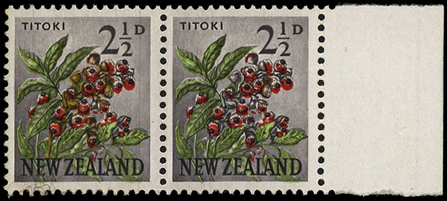 1961 2½d Titoki horizontal pair with sheet...