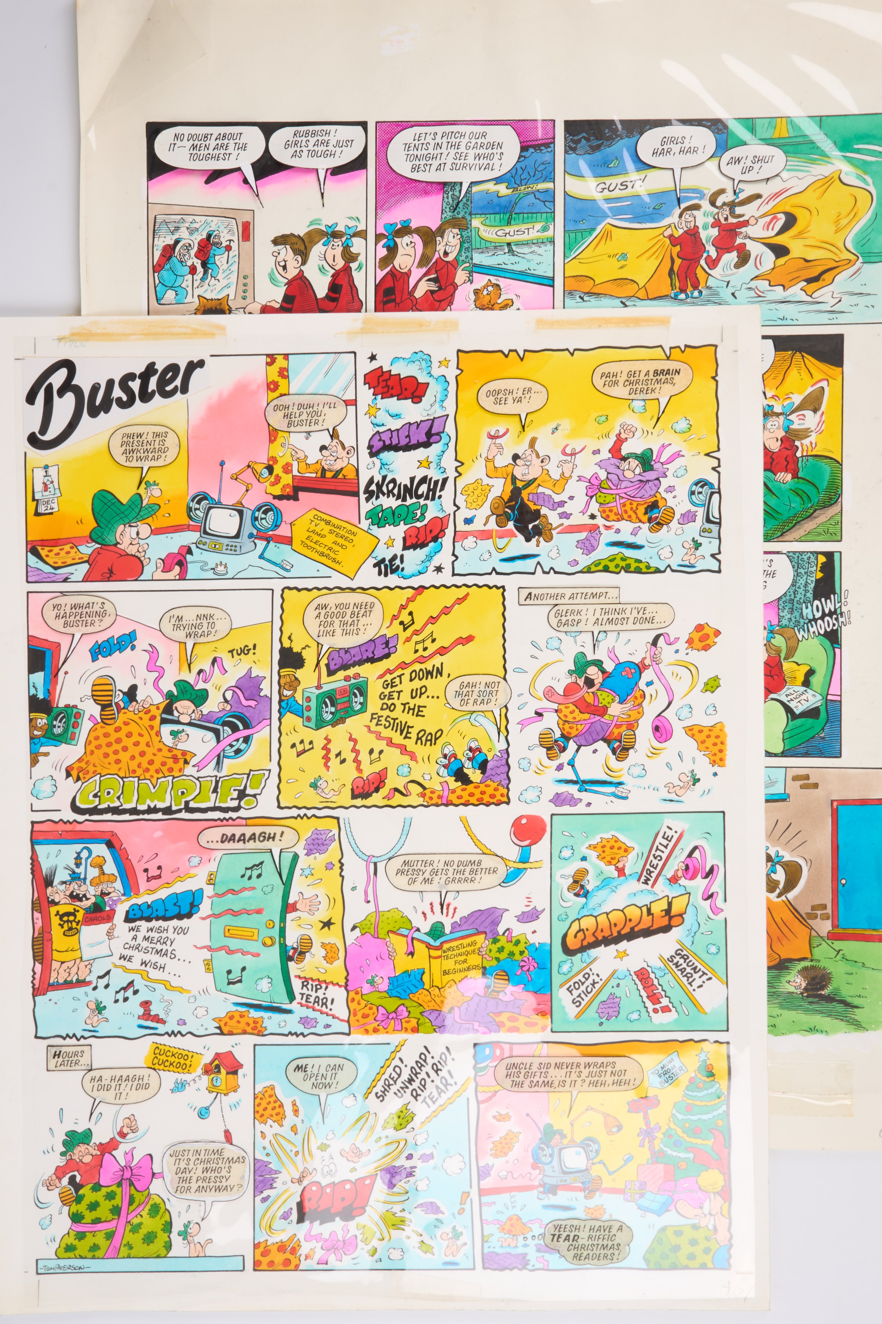 Tom Paterson Buster 26th December 1987 Ink Colour Story Page (Fleetway, 1987) Total 1