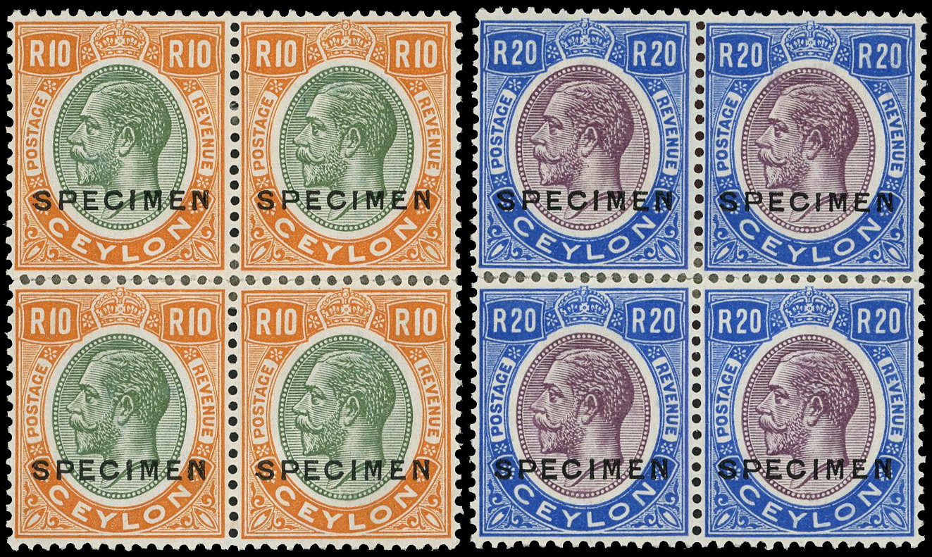 Ceylon SG 366s-7s Specimen blocks