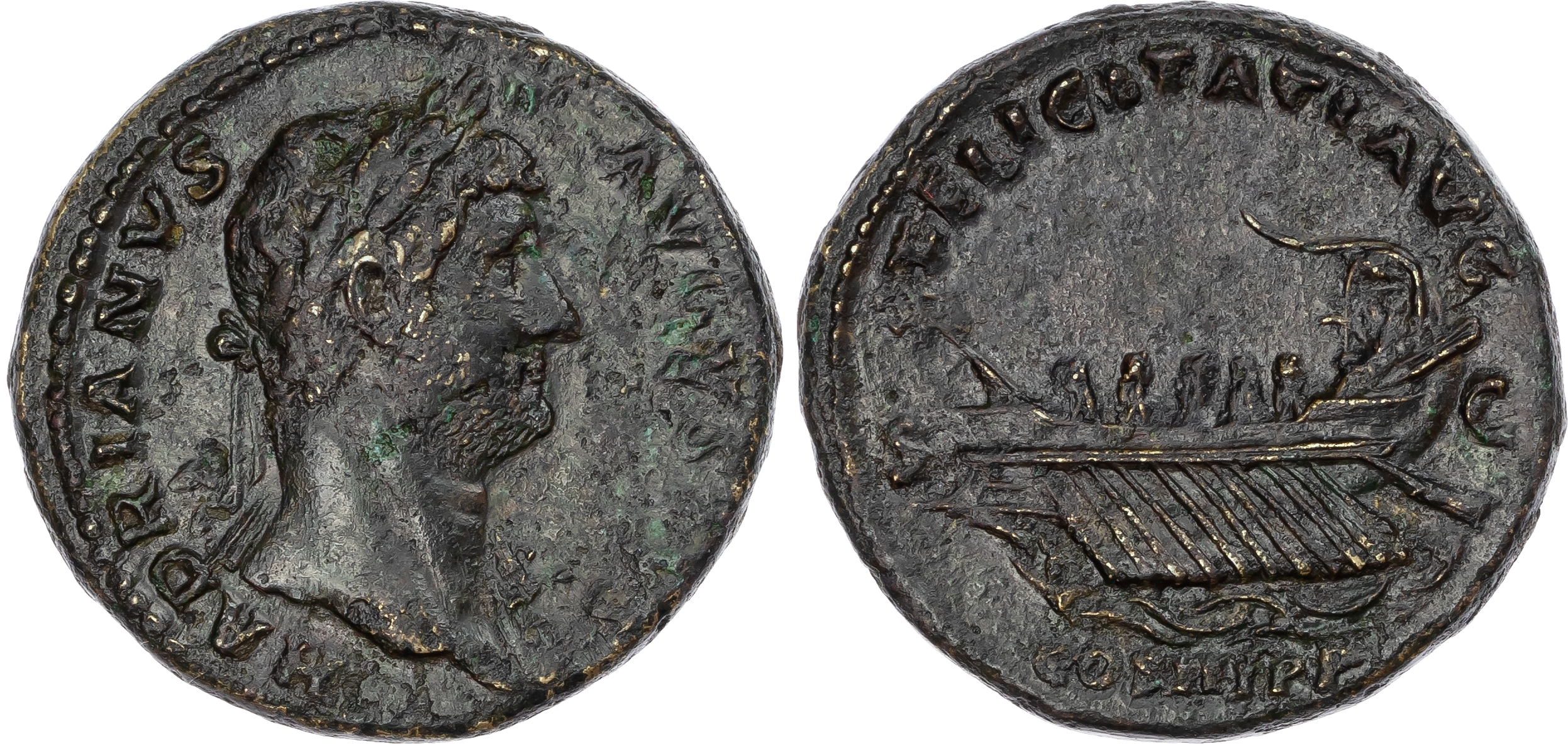 Hadrian (AD 117-138) AE Sestertius, Rome, c. AD 132-134, 24.56g.