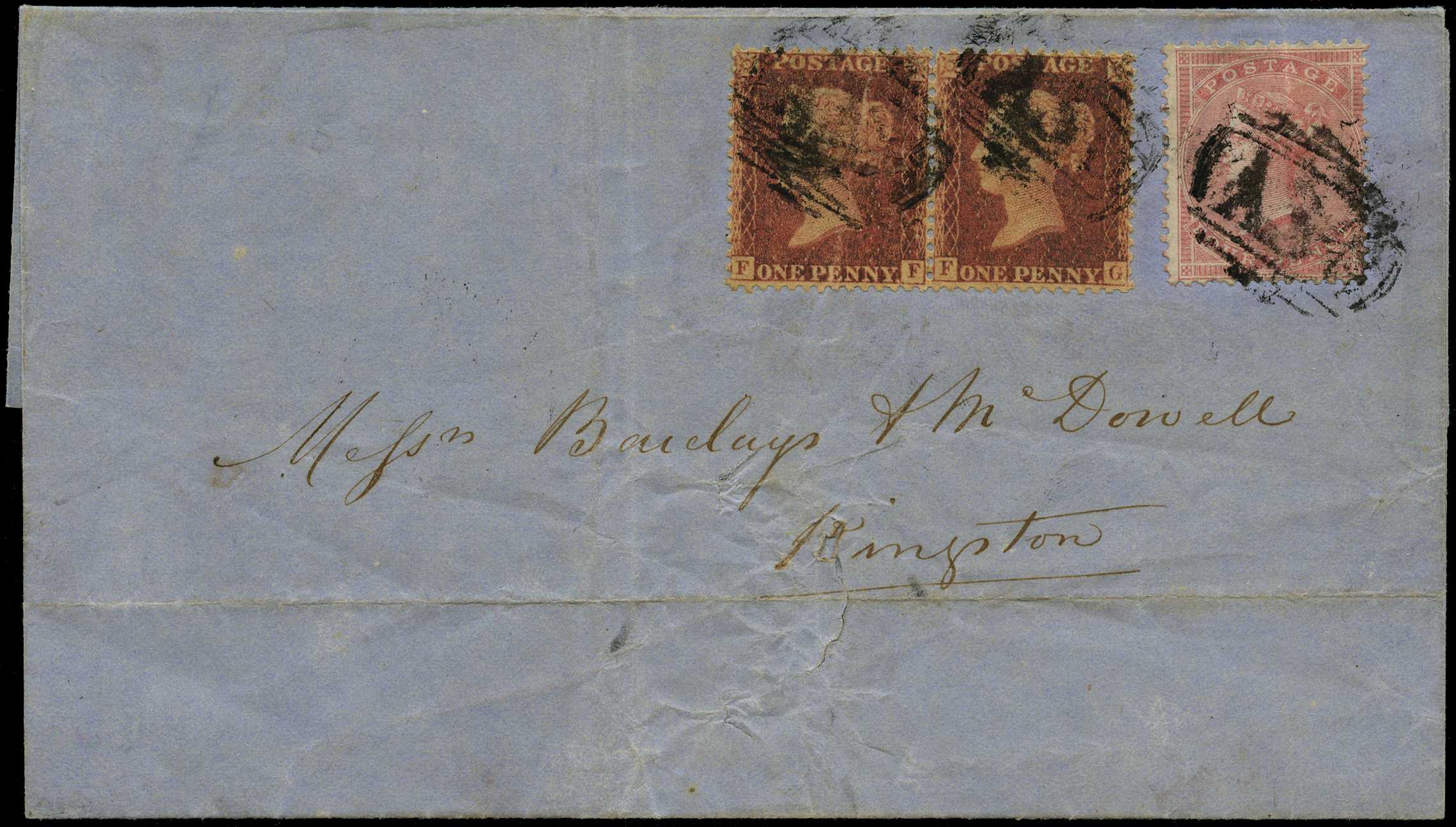 GB USED ABROAD: 1859 Black River “A30”...