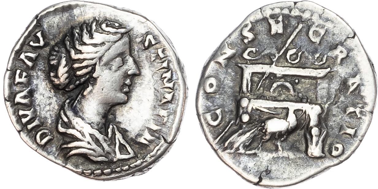 Diva Faustina Junior (d. AD 175/6) AR Denarius, Rome, 3.21g. 
