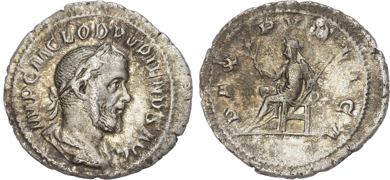 Pupienus (AD 238) AR Denarius, Rome, 2.54g.
