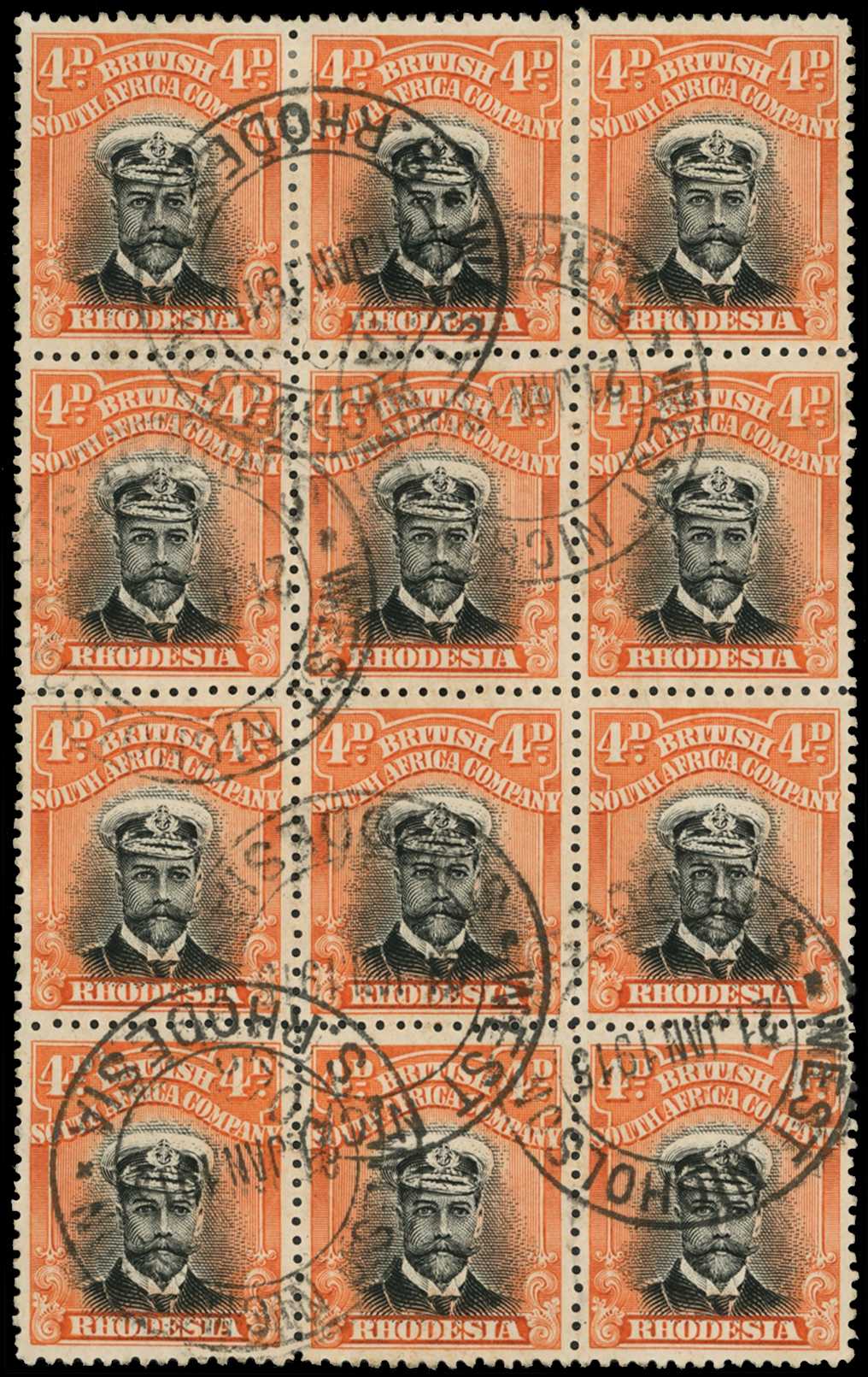 1913-7 4d Head Die I, perf 14. A splendid...