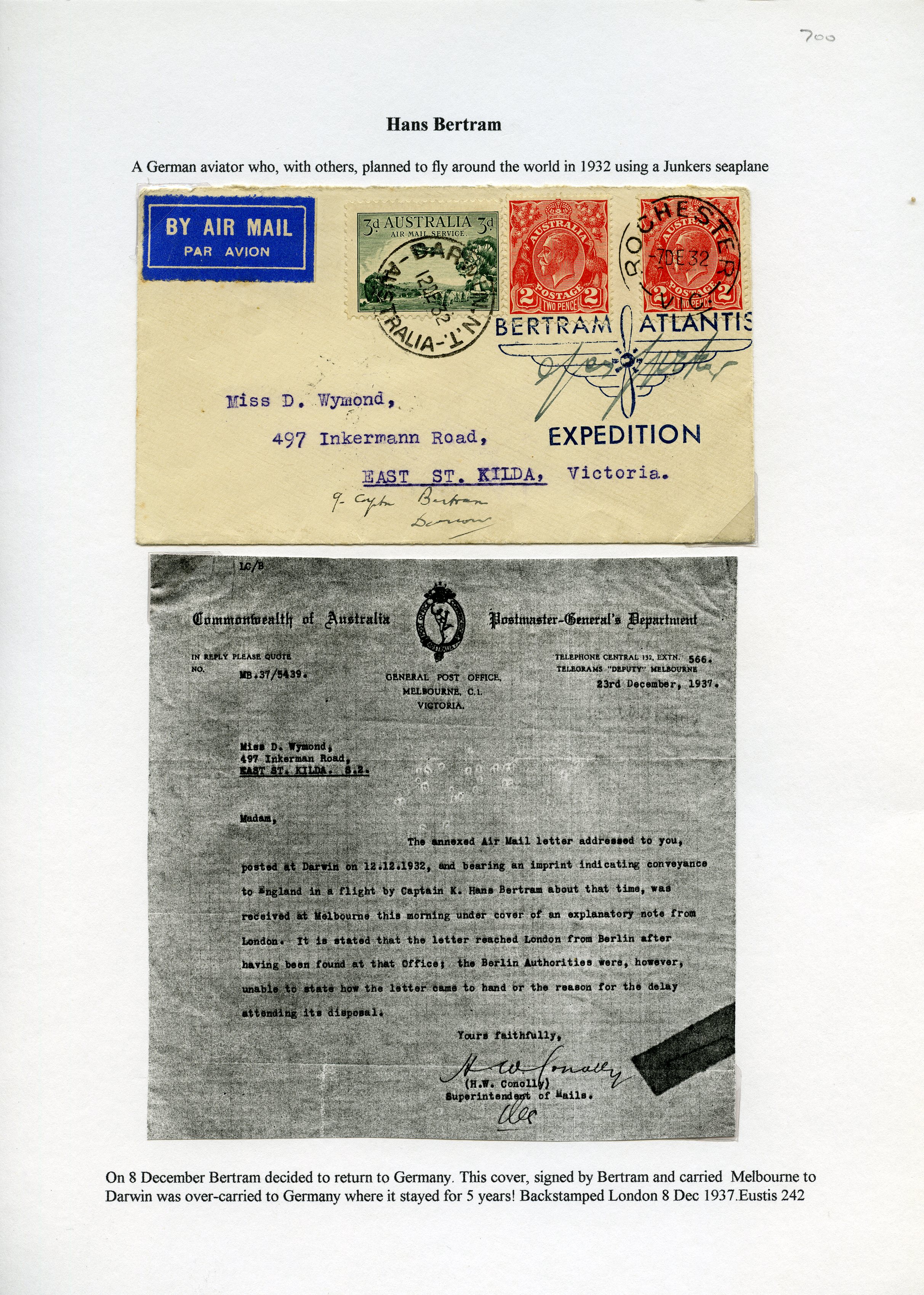 AUSTRALIAN FLIGHT COVERS: 1932 pair of...