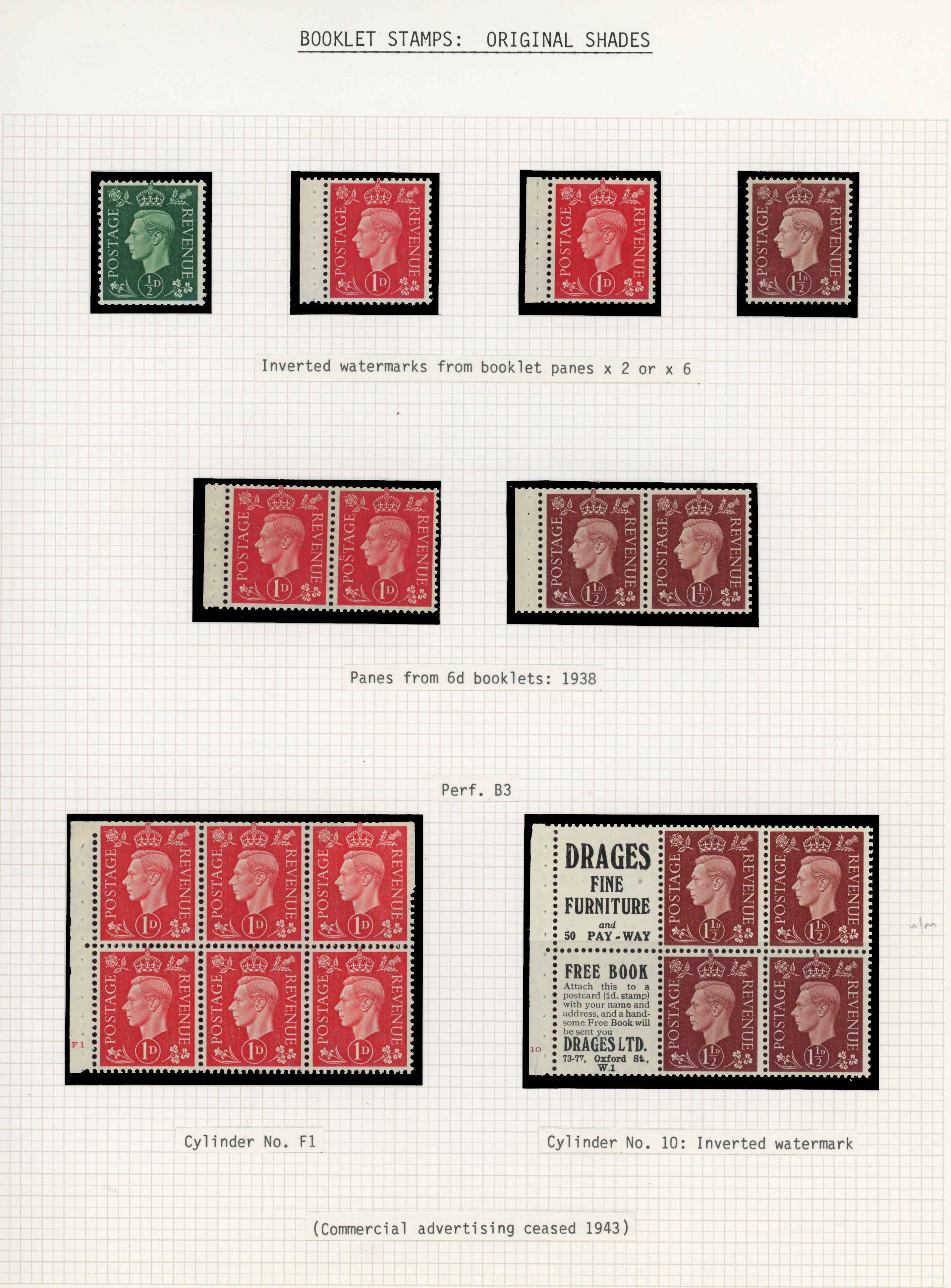 GB KG VI booklet stamps collection mint
