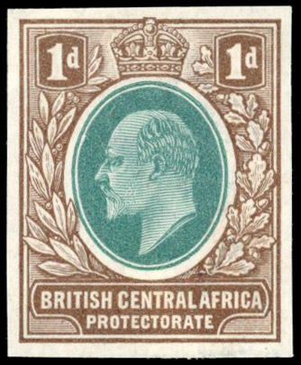 Nyasaland SG 59 1903 1d colour trial