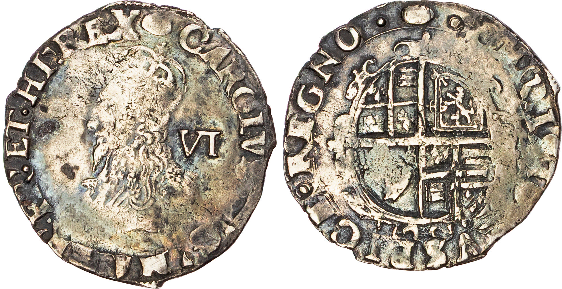Charles I (1625-1649), AR Sixpence, Group D, type 3a, Tower mint (under King), mm. tun (1636-8).