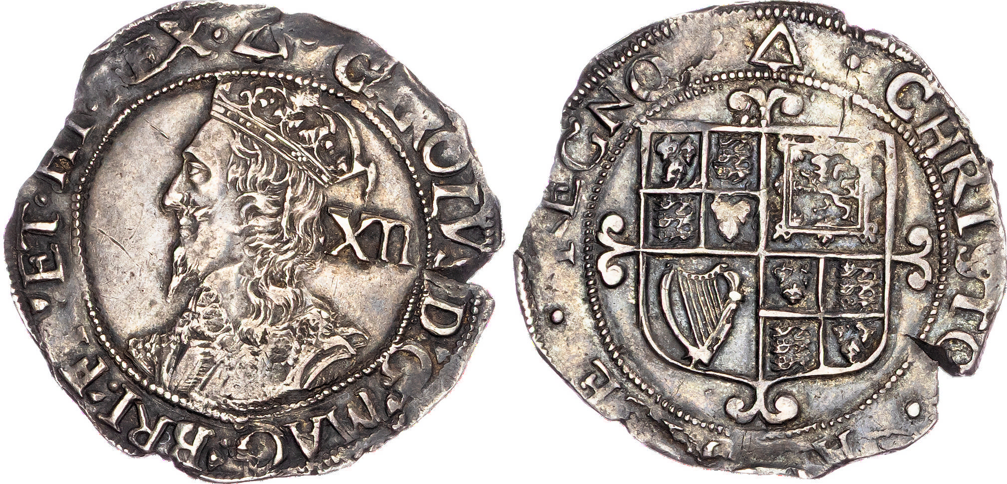 Charles I (1625-1649), AR Shilling, Tower mint under king, mm: Triangle -1639-40.