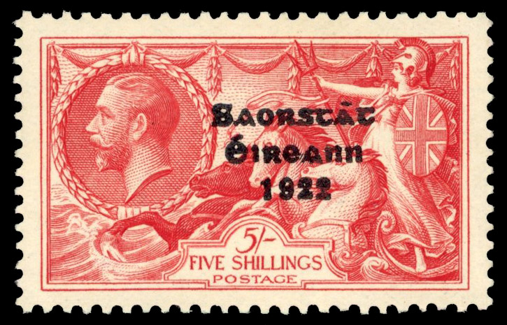 Ireland 1927-28 Seahorse 5s flat accent over 'a' mint