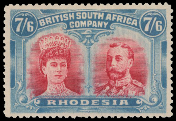 7s6d bright carmine and deep turquoise-blue SG 161 variant mint