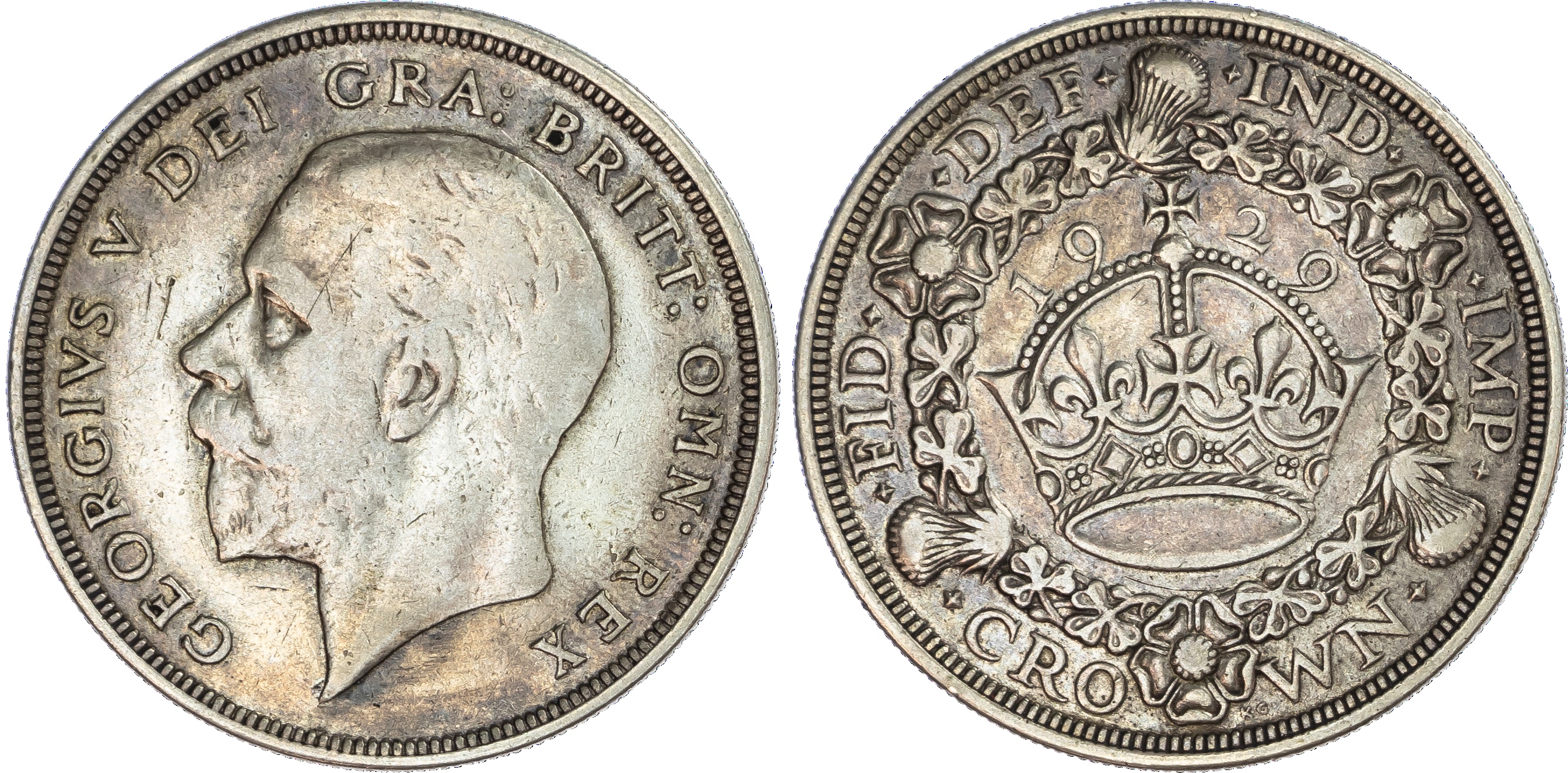 George V (1910‑36), Crown, 1929, wreath type.