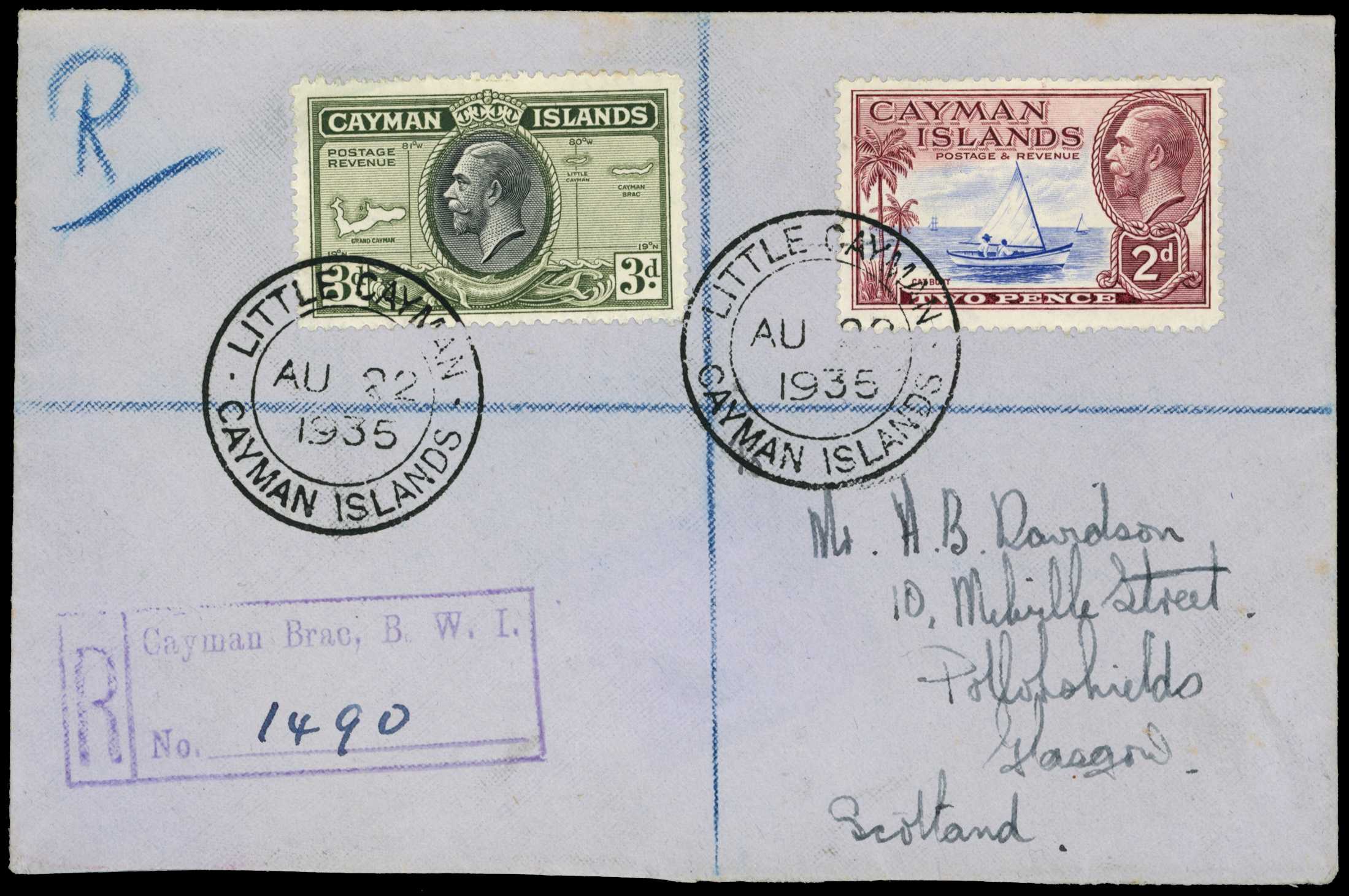 1935-37 Selection of covers bearing values of...