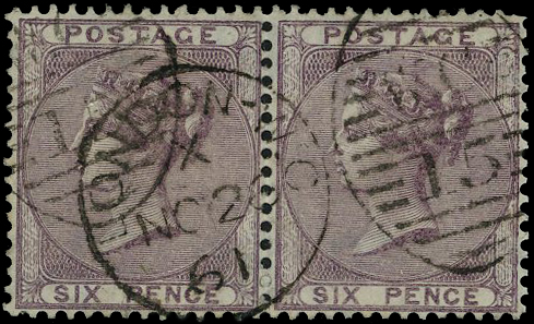1856 6d pale lilac (Azure paper)