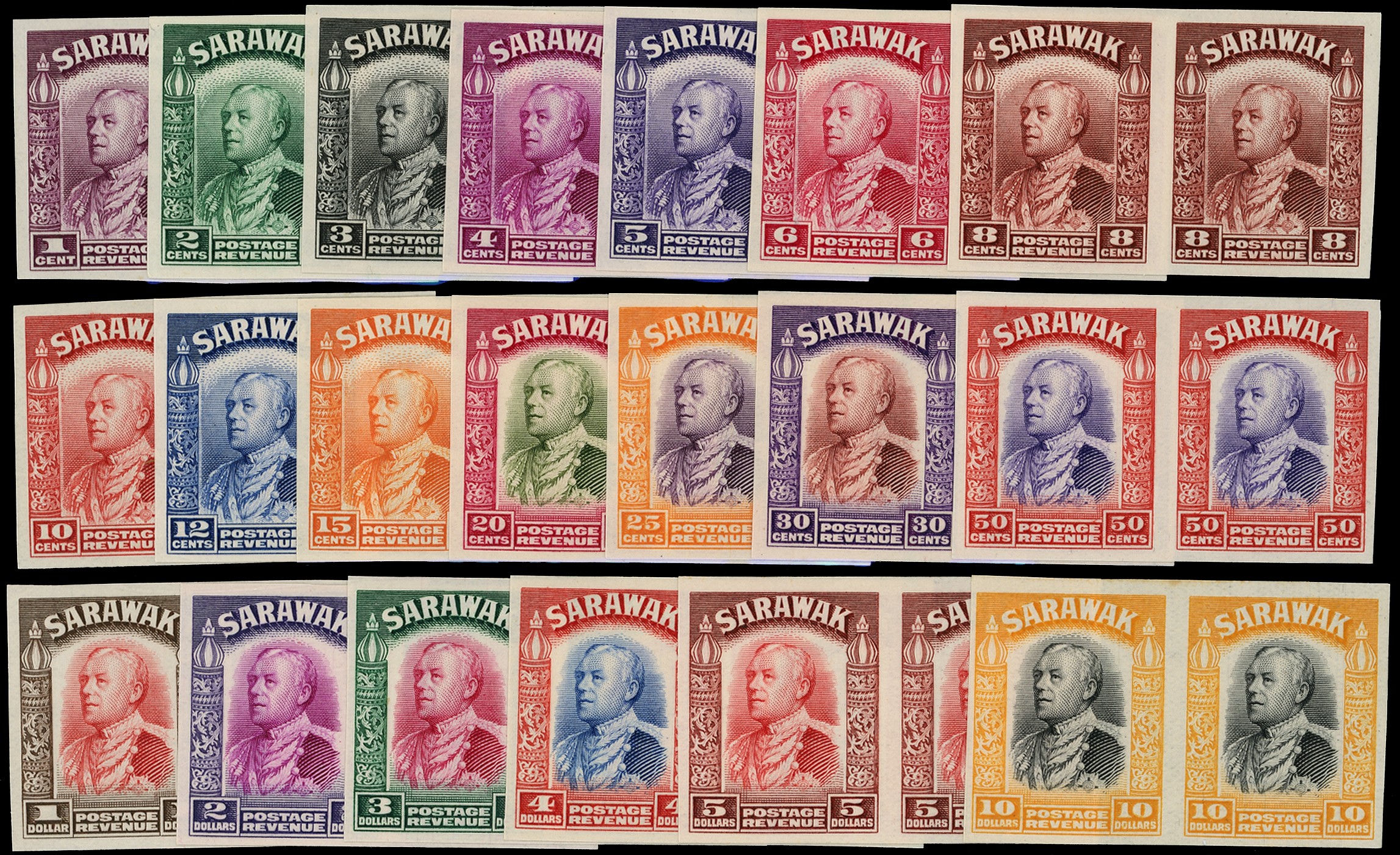 1934 original set of twenty imperforate from proof sheets, unmounted o.g. horizontal pairs, fresh and fine. See...