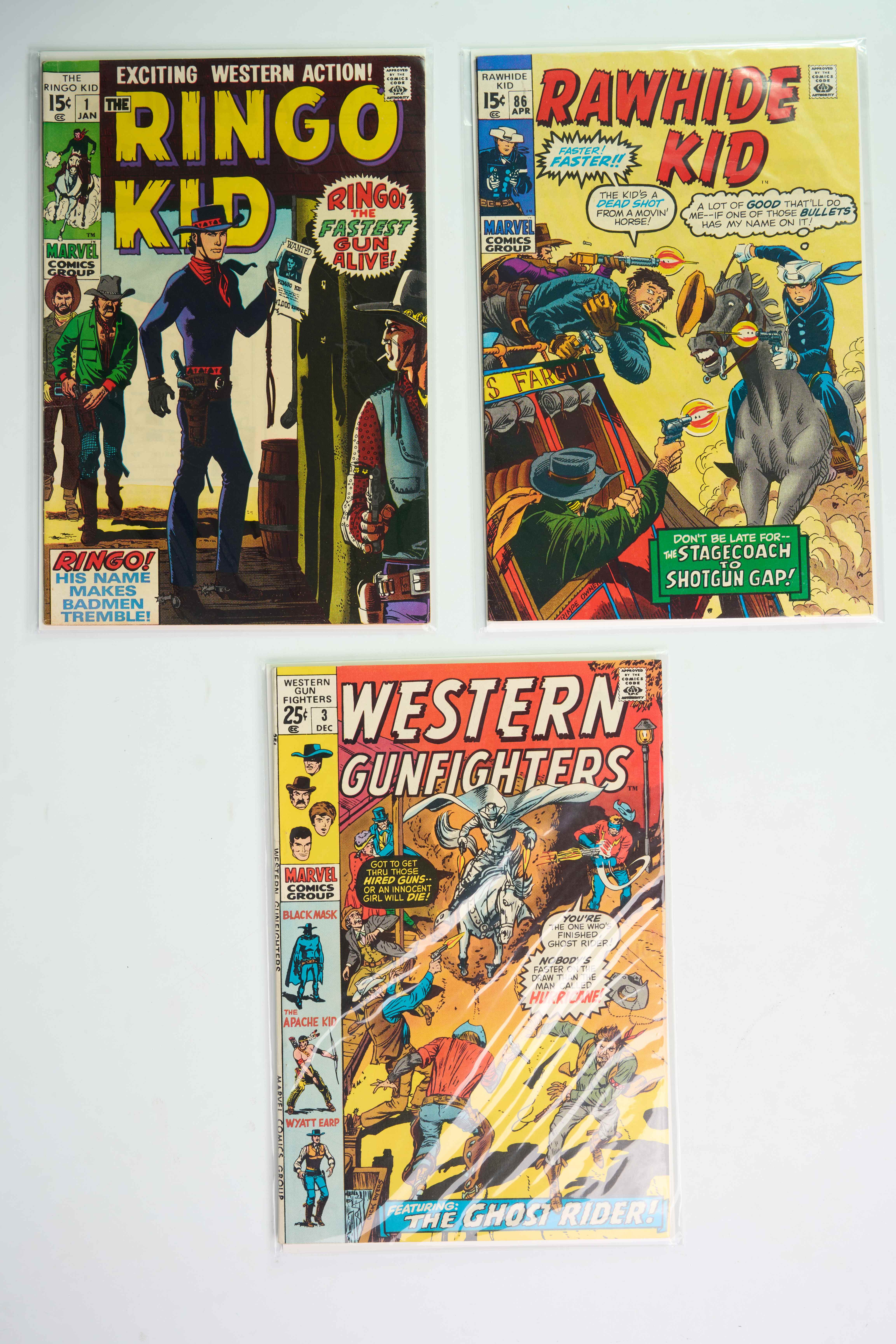 Marvel Western Comics Ringo Kid, Western Gunslingers, Gunhawks, The Ghost Rider (Marvel Comics, 1960-76) Bundle of 9