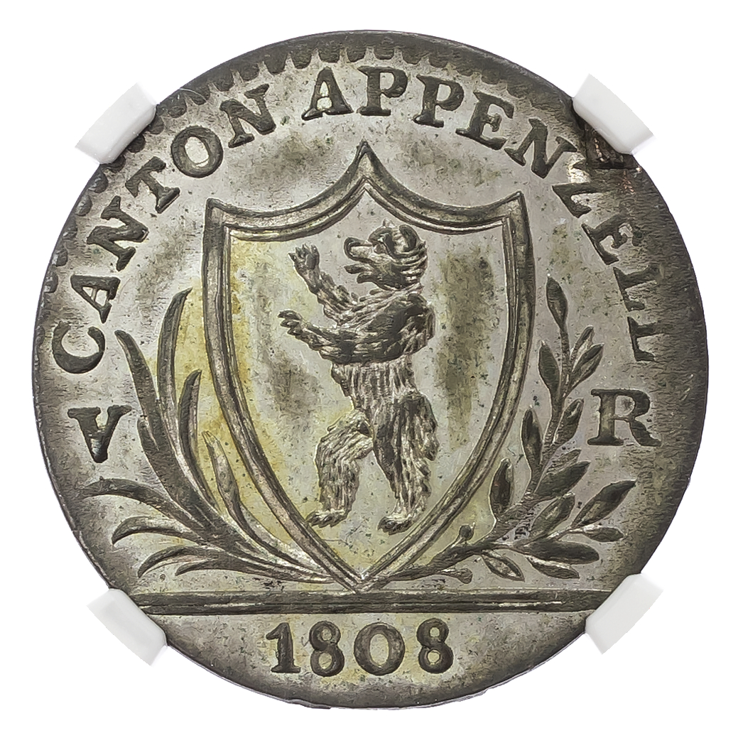 Switzerland, Cantonial. Apenzell Bi Batzen. 1808. 