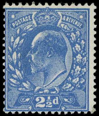 1911 2½d deep bright blue (very blotchy...