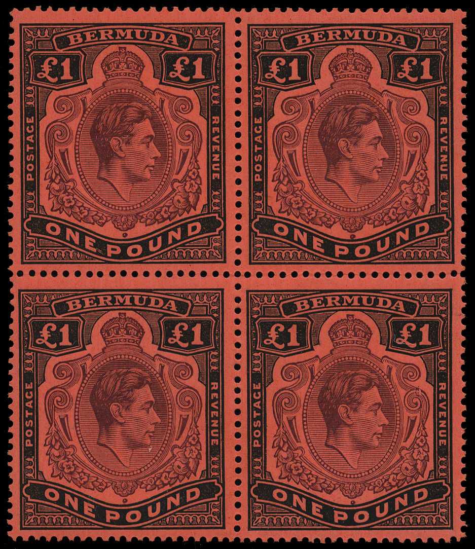 1938-53 £1 deep reddish-purple and black on...