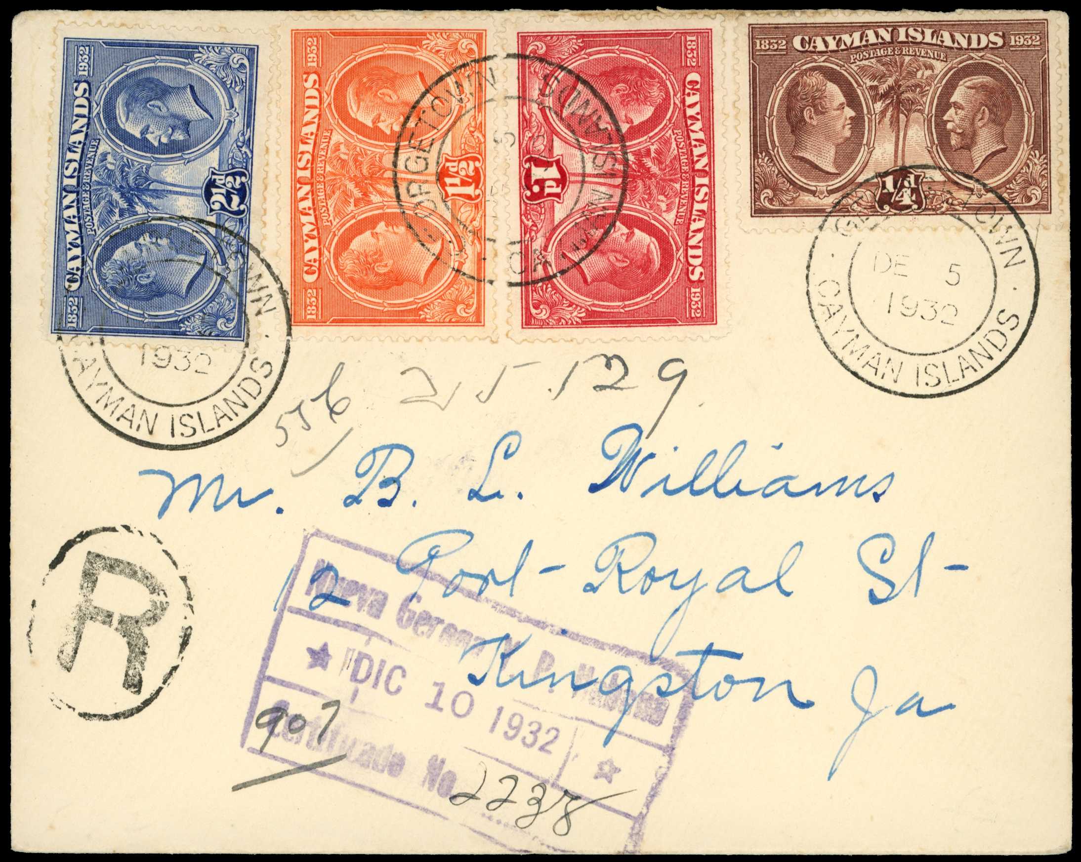 1932-34 Centenary issues tied to cover by...