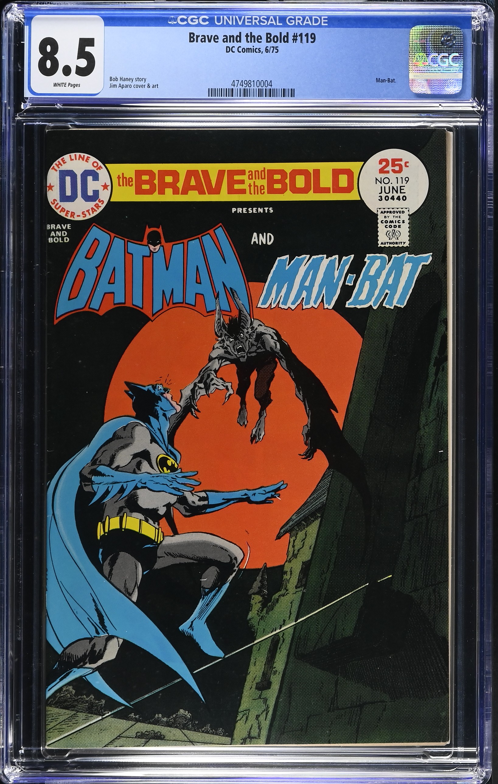 Brave and the Bold #119 CGC 8.5 Man-Bat Cover (DC Comics, 1975) White Pages