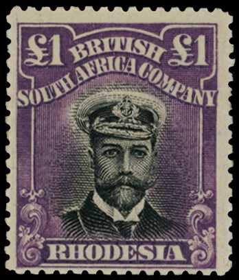 1913-7 £1 Head Die II, perf 15. Large part...