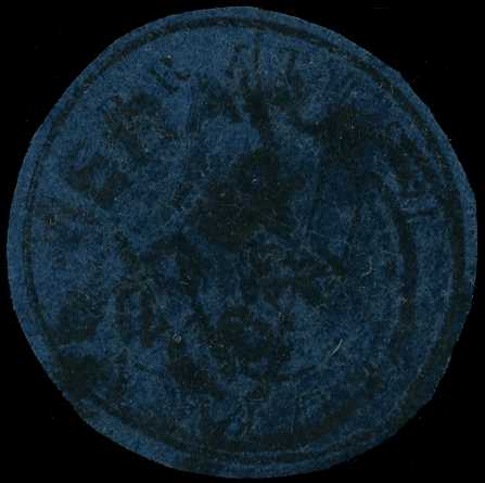 1850-51 12c indigo 'Cotton reel', Townsend...