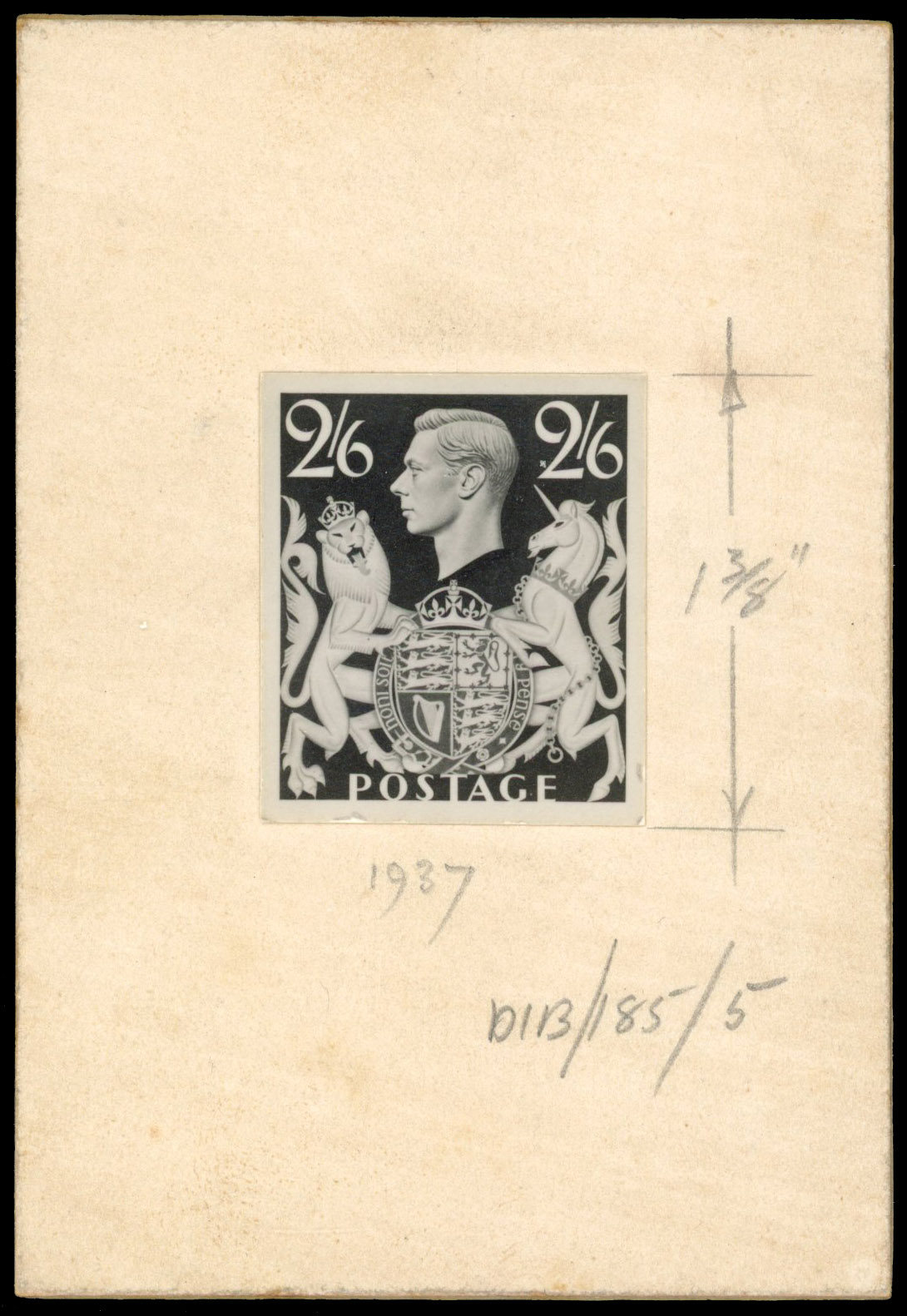 1939 2s6d Arms photographic proof