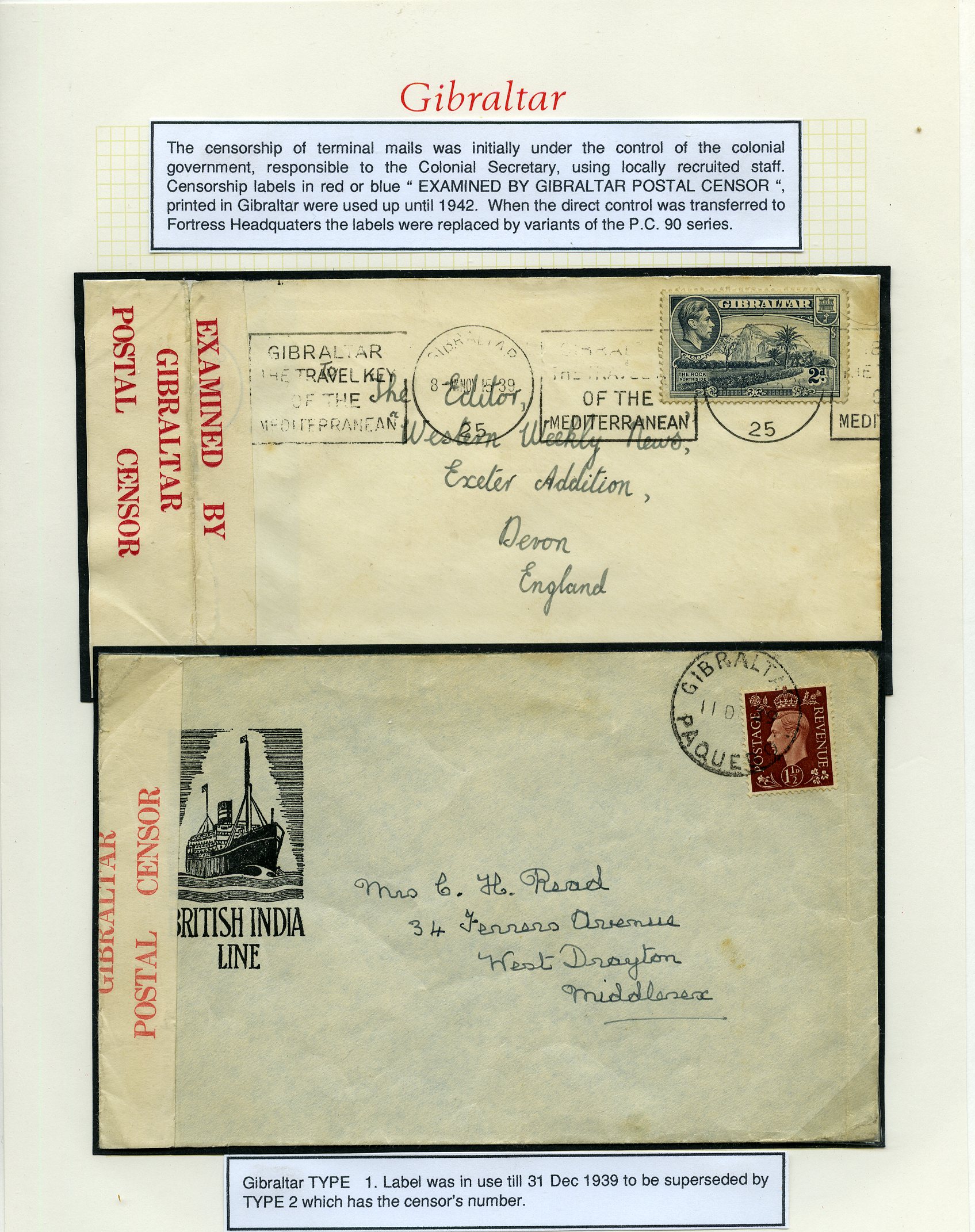 Postal History. Box containing written-up...