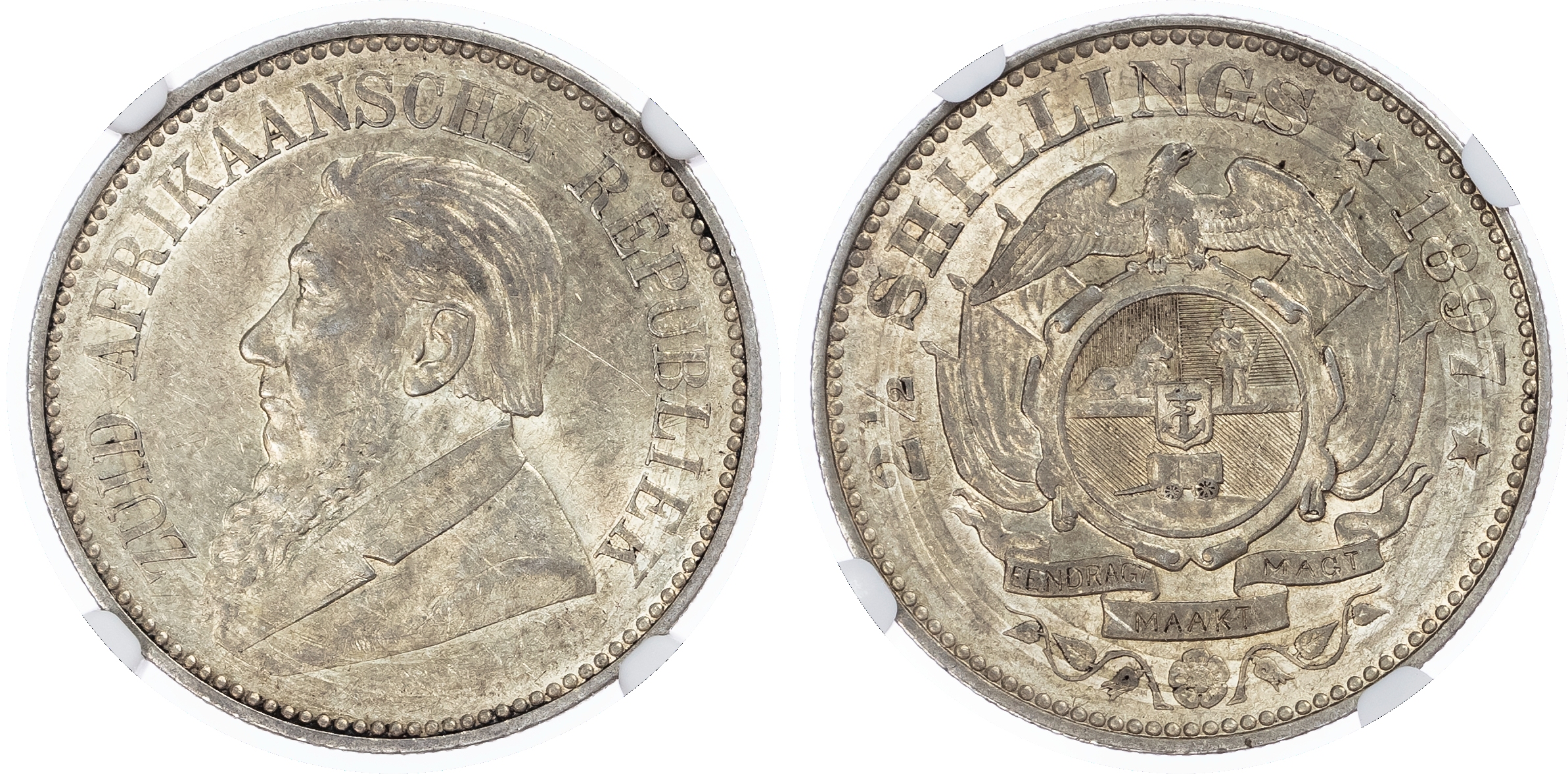 South Africa. Paul Kruger AR Halfcrown. 1897. 