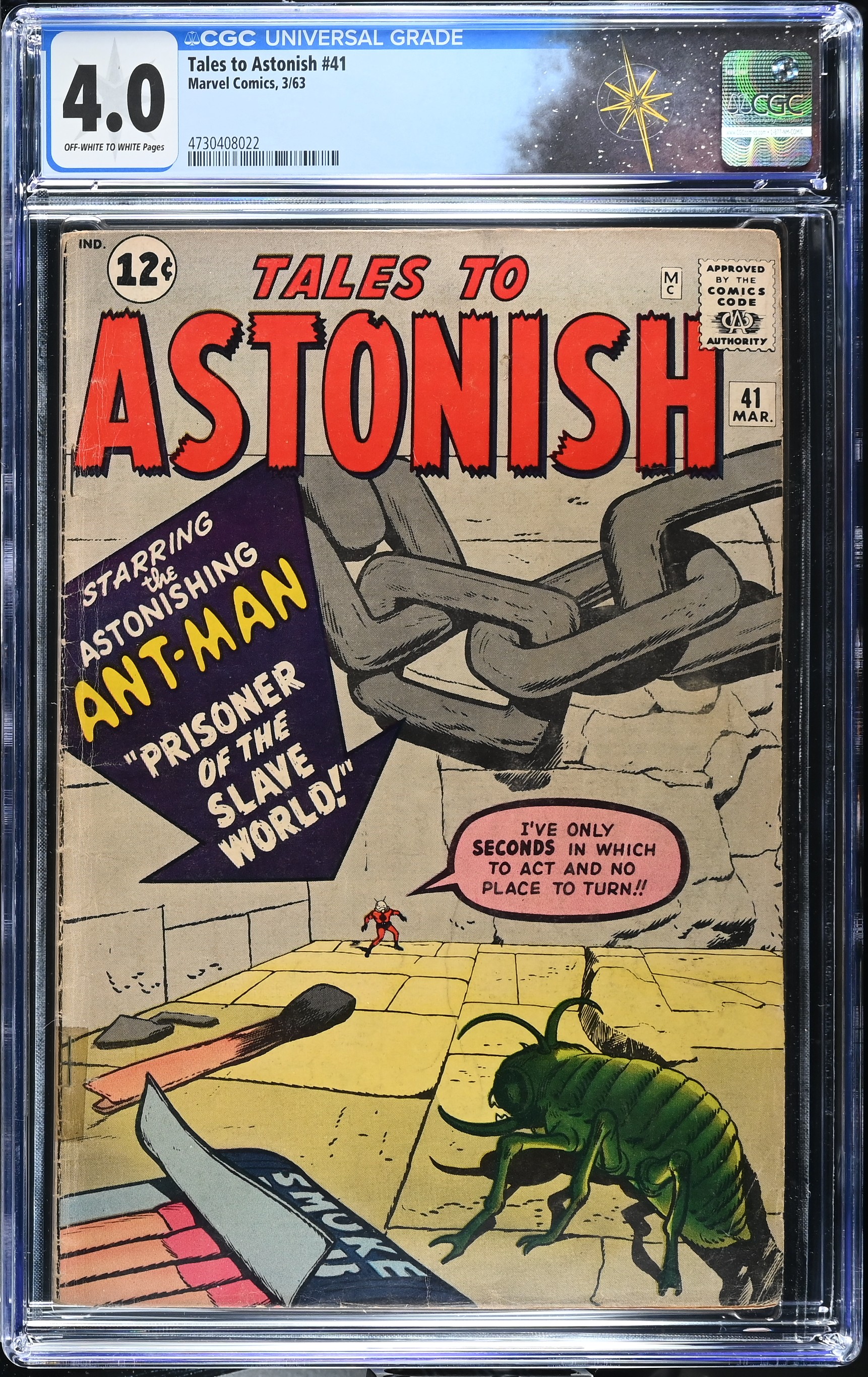 Tales to Astonish #41 CGC 4.0 Jack Kirby & Dick Ayers Cover (Marvel Comics, 1963) Off-White to White Pages